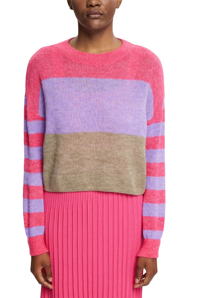 Gestreifter Pullover mit Woll-Blend