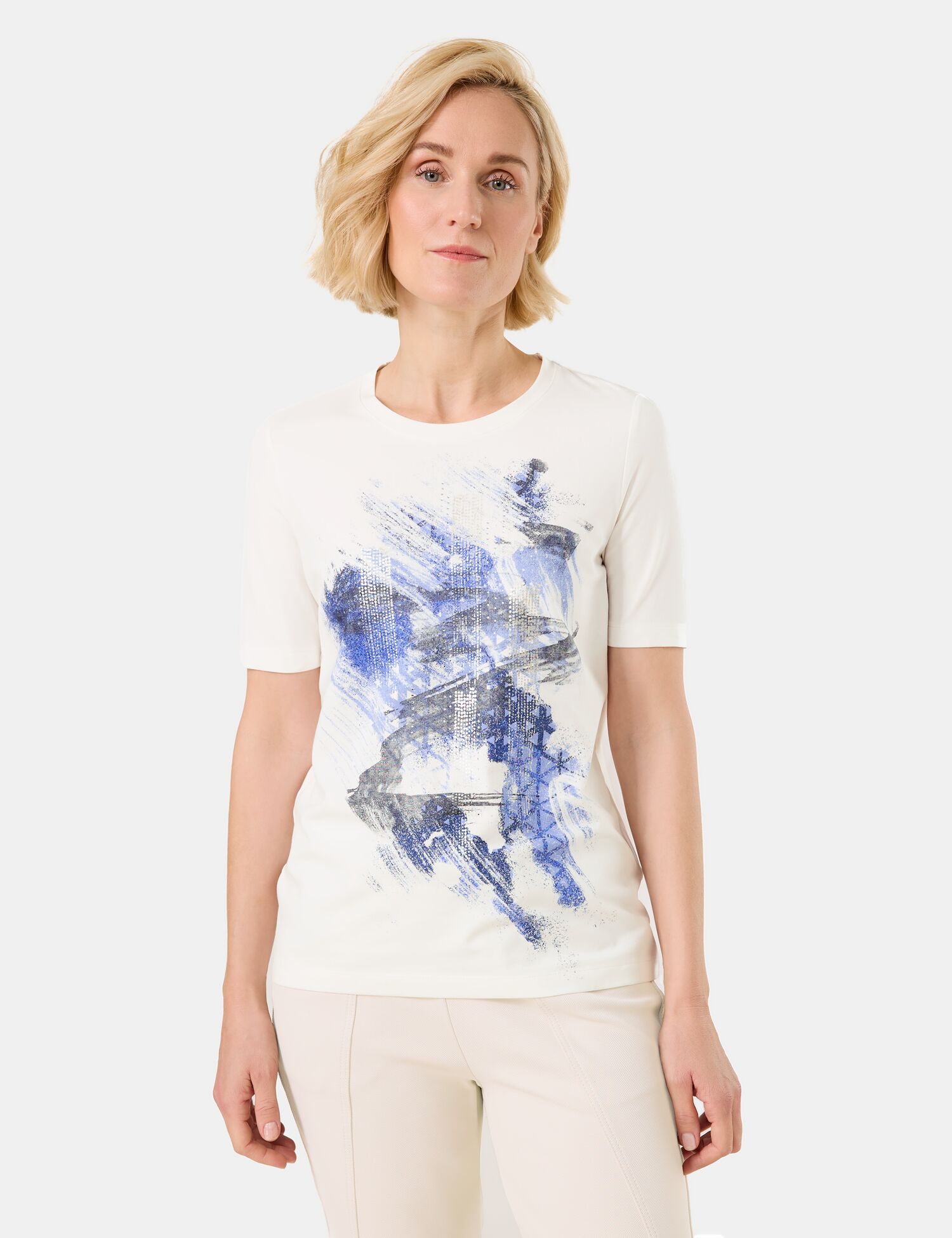 T-Shirt mit abstraktem Frontprint