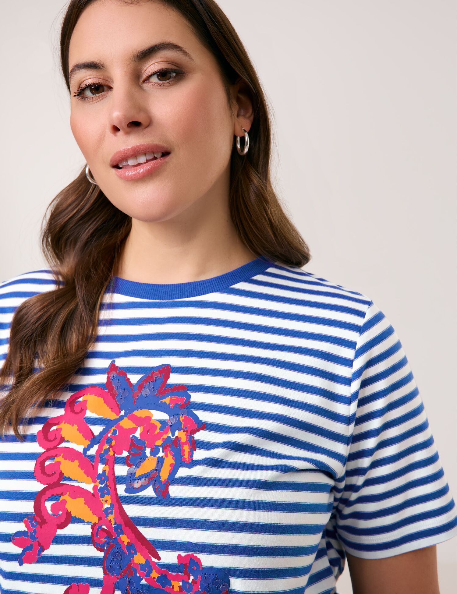 Ringelshirt mit Paisley-Print