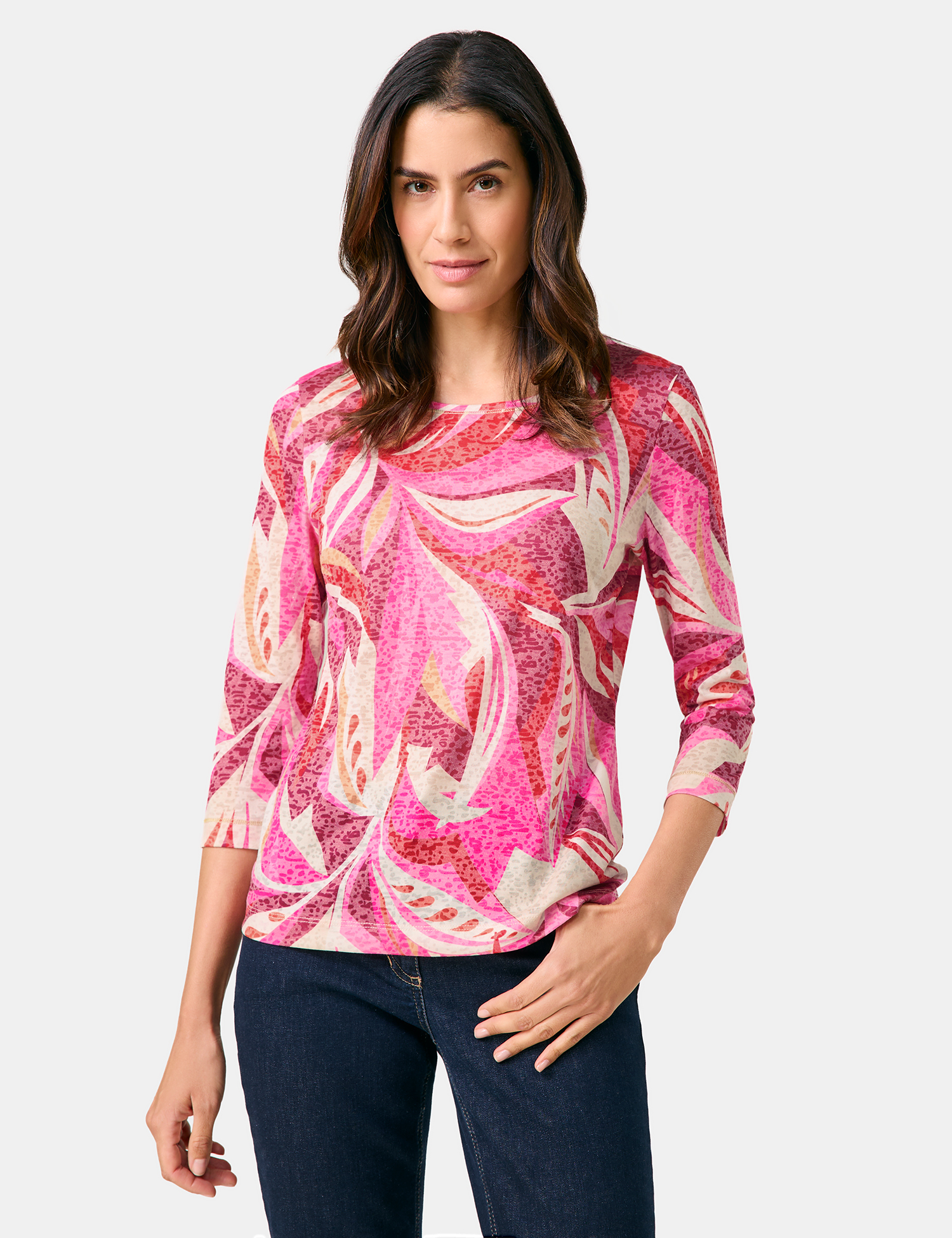 3/4 Arm Shirt in Ausbrenner-Qualität