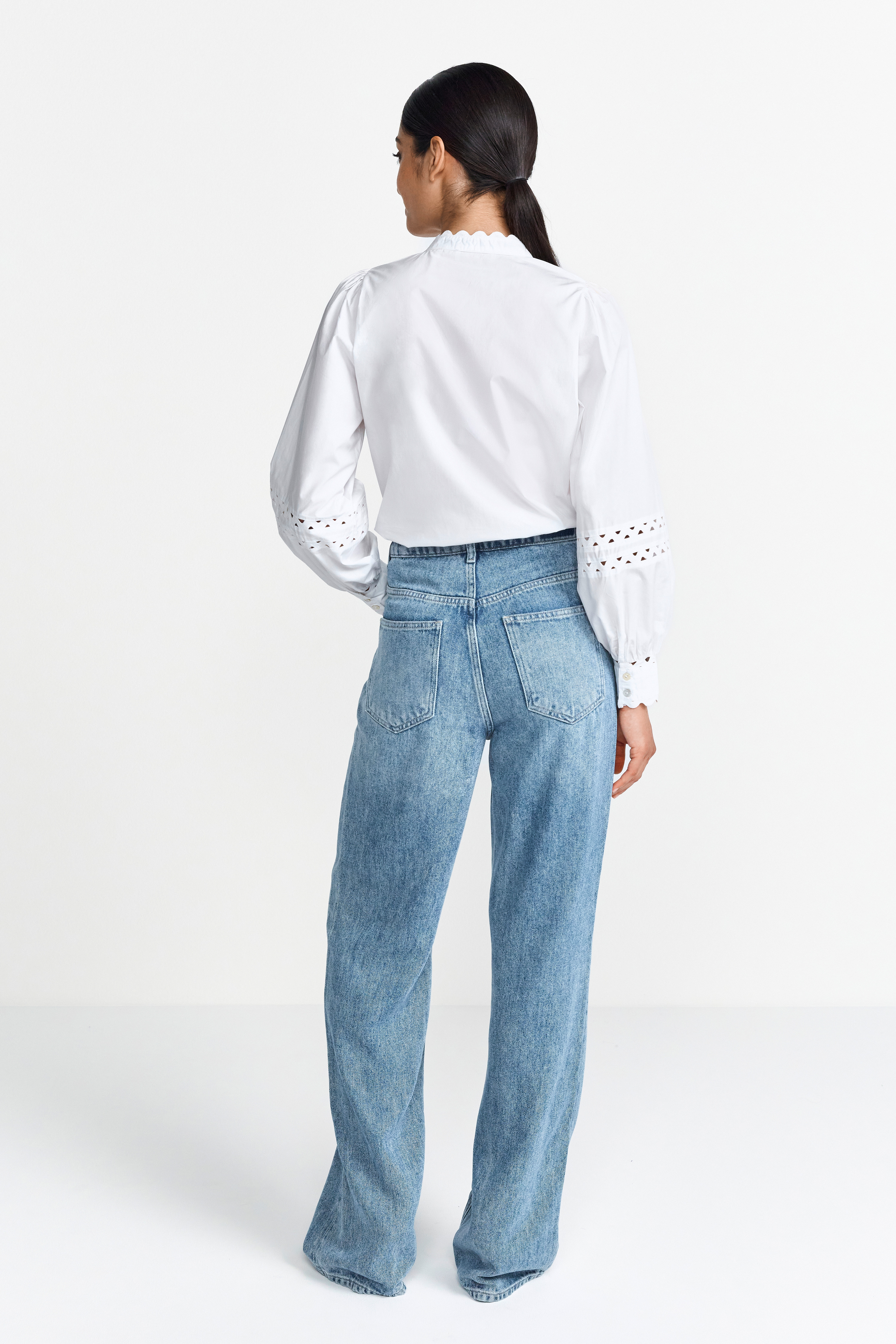 Wide Leg Blue Lyocell Denim