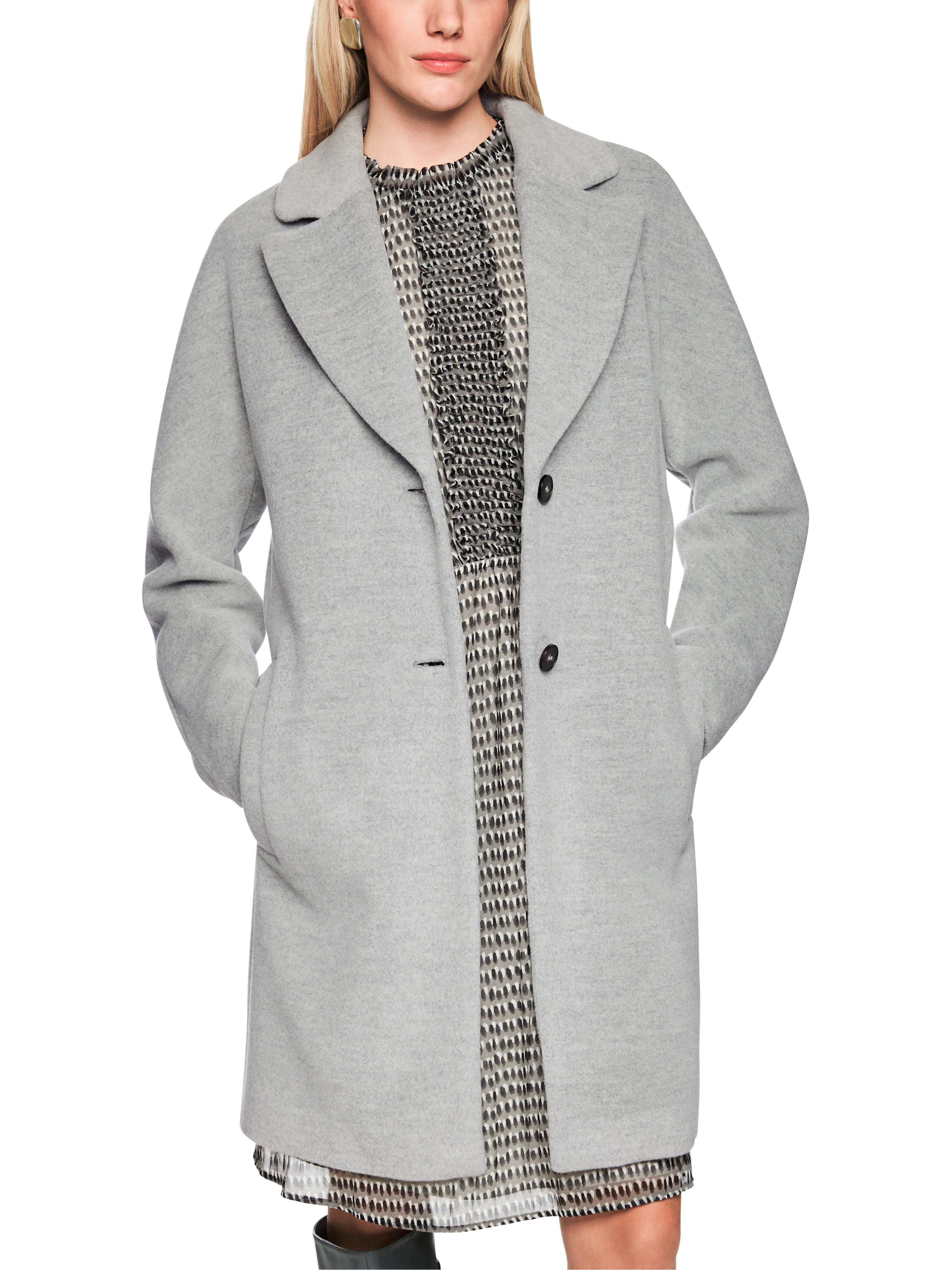 Weiter Mantel aus Alpaka-Woll-Mix