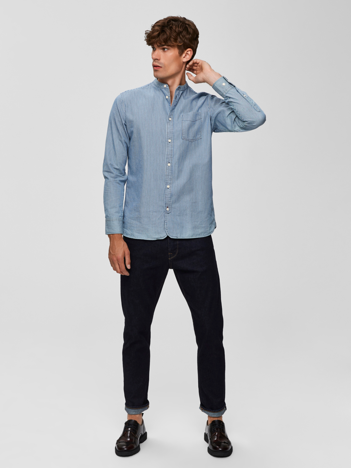 SLHSLIMGO SHIRT LS STRIPE W