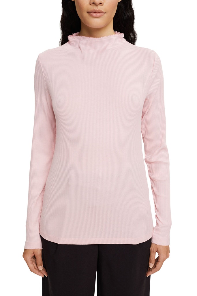 Geripptes Longsleeve aus Baumwollmix