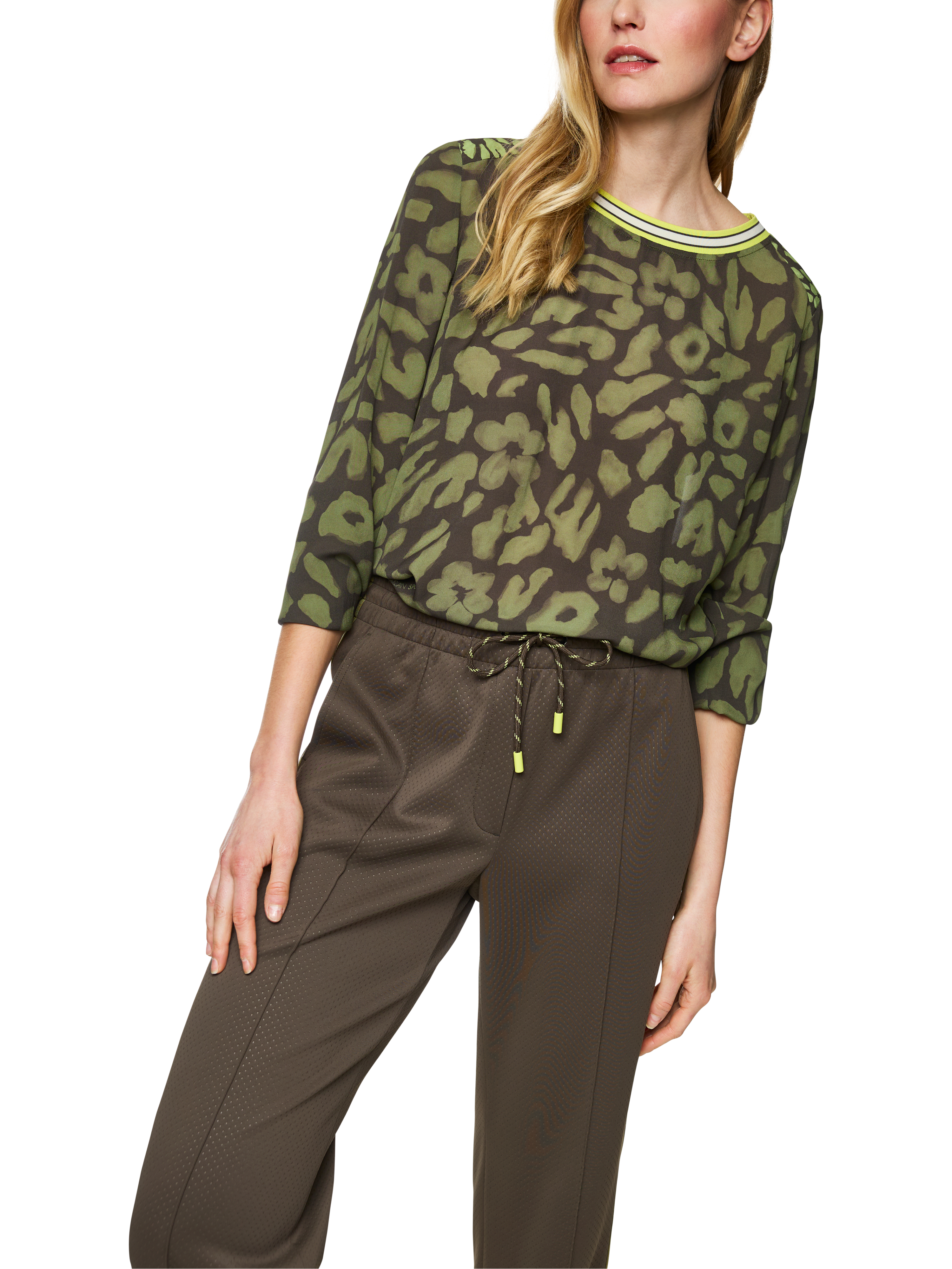 Schlupfbluse mit Leo-Druck