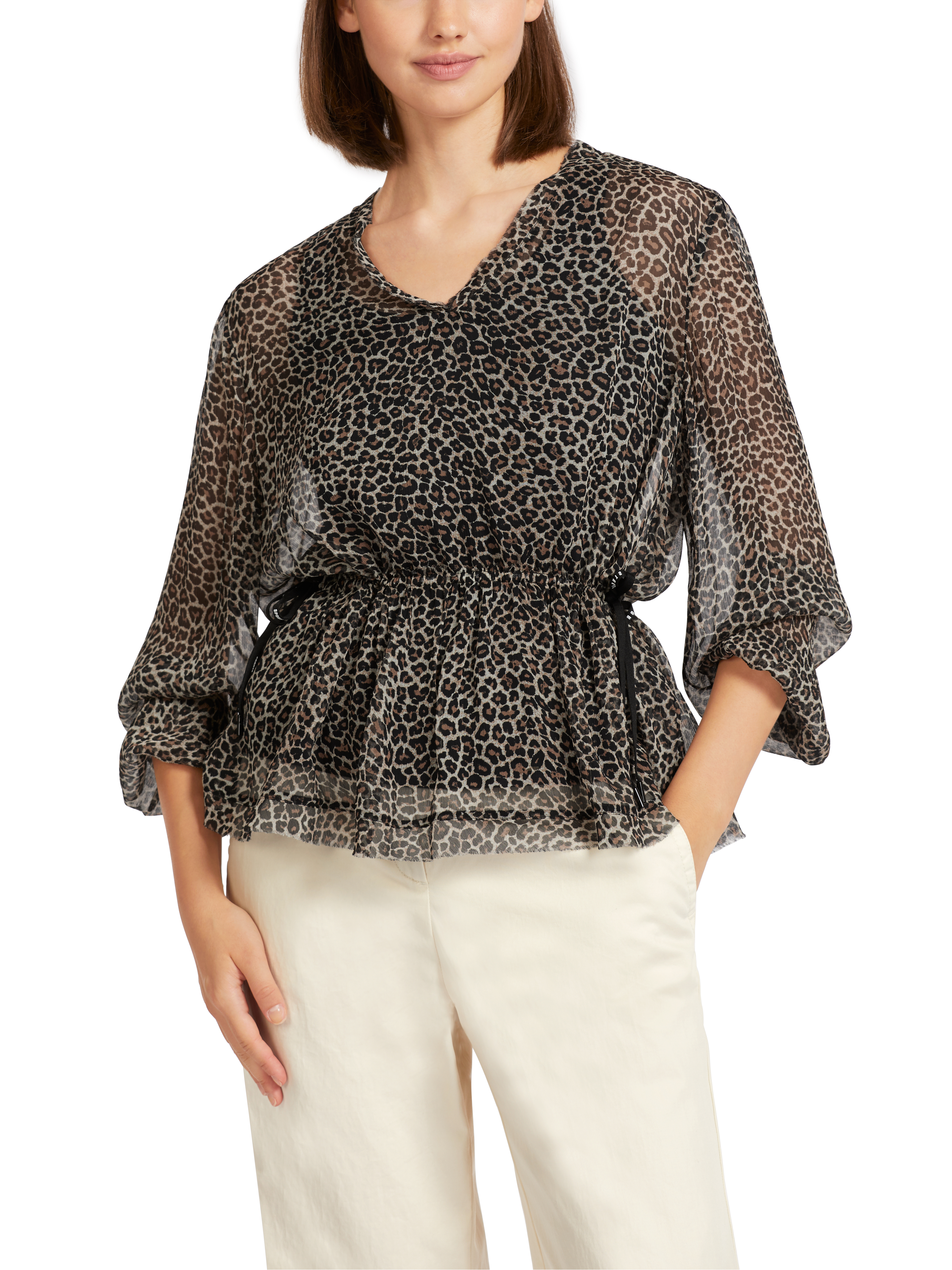 Oversized Viskose-Shirt mit Leo-Print