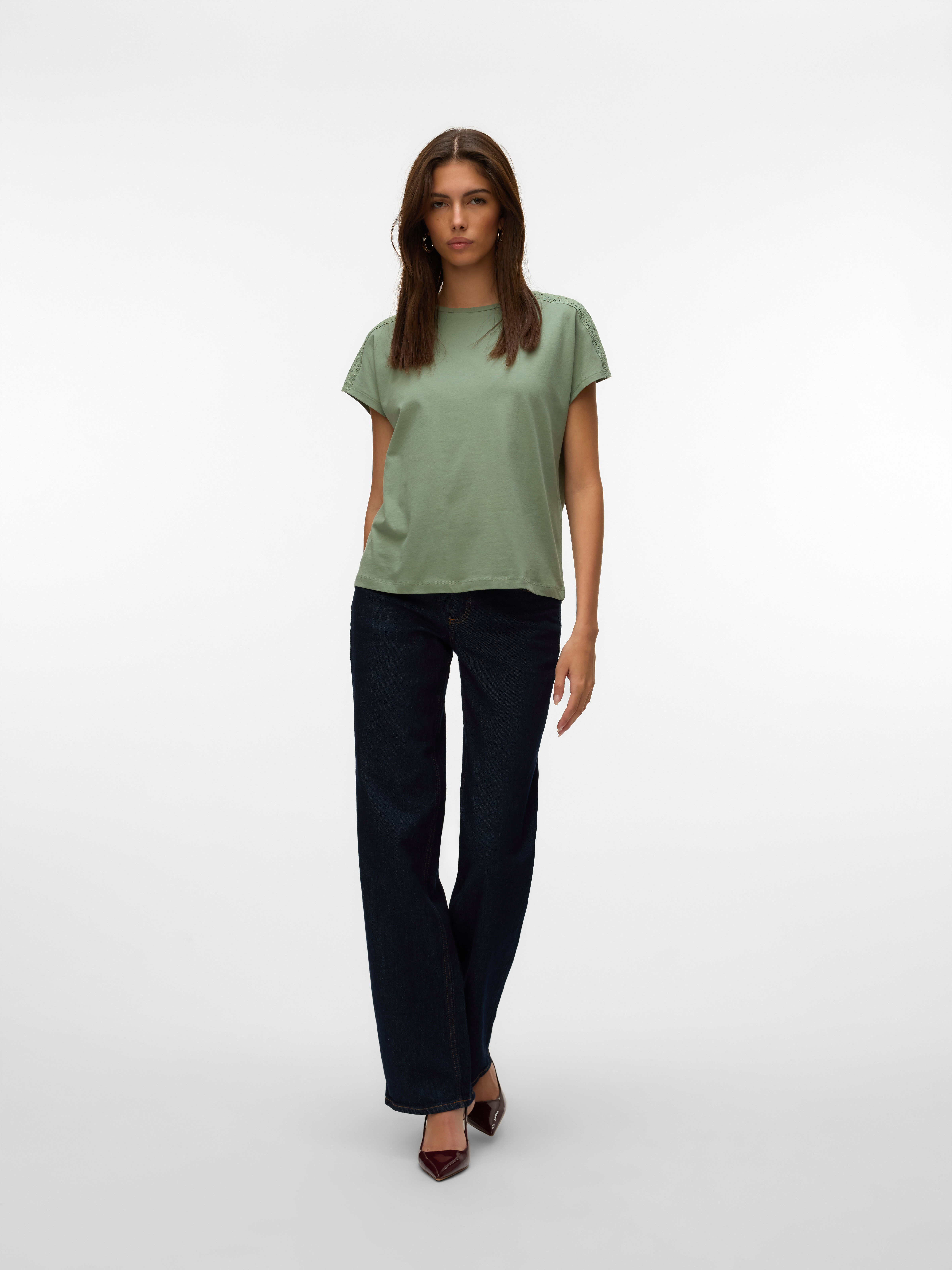 VMEMMY SS LACE TAPE TOP JRS NOOS