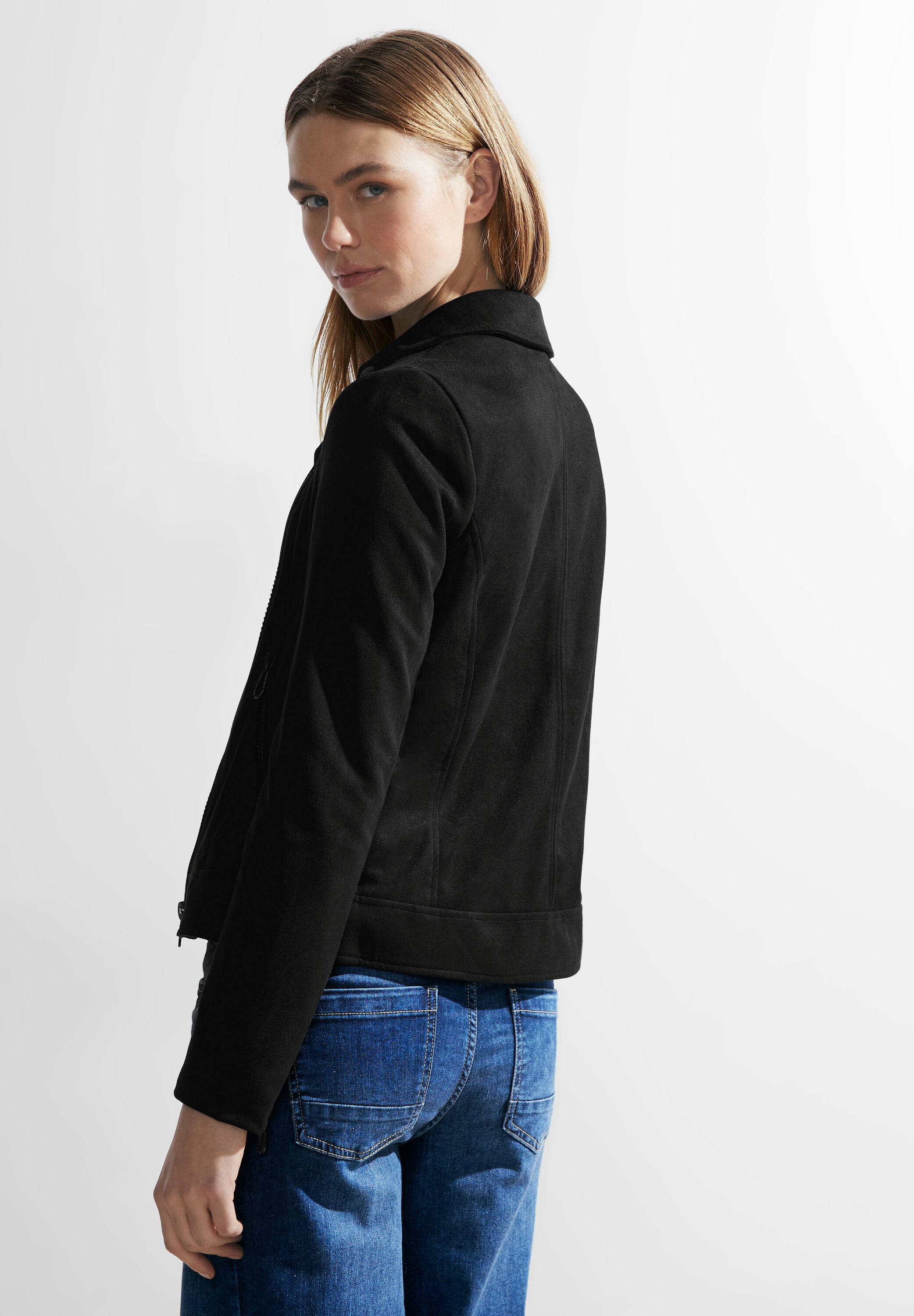 Bikerjacke in Velours