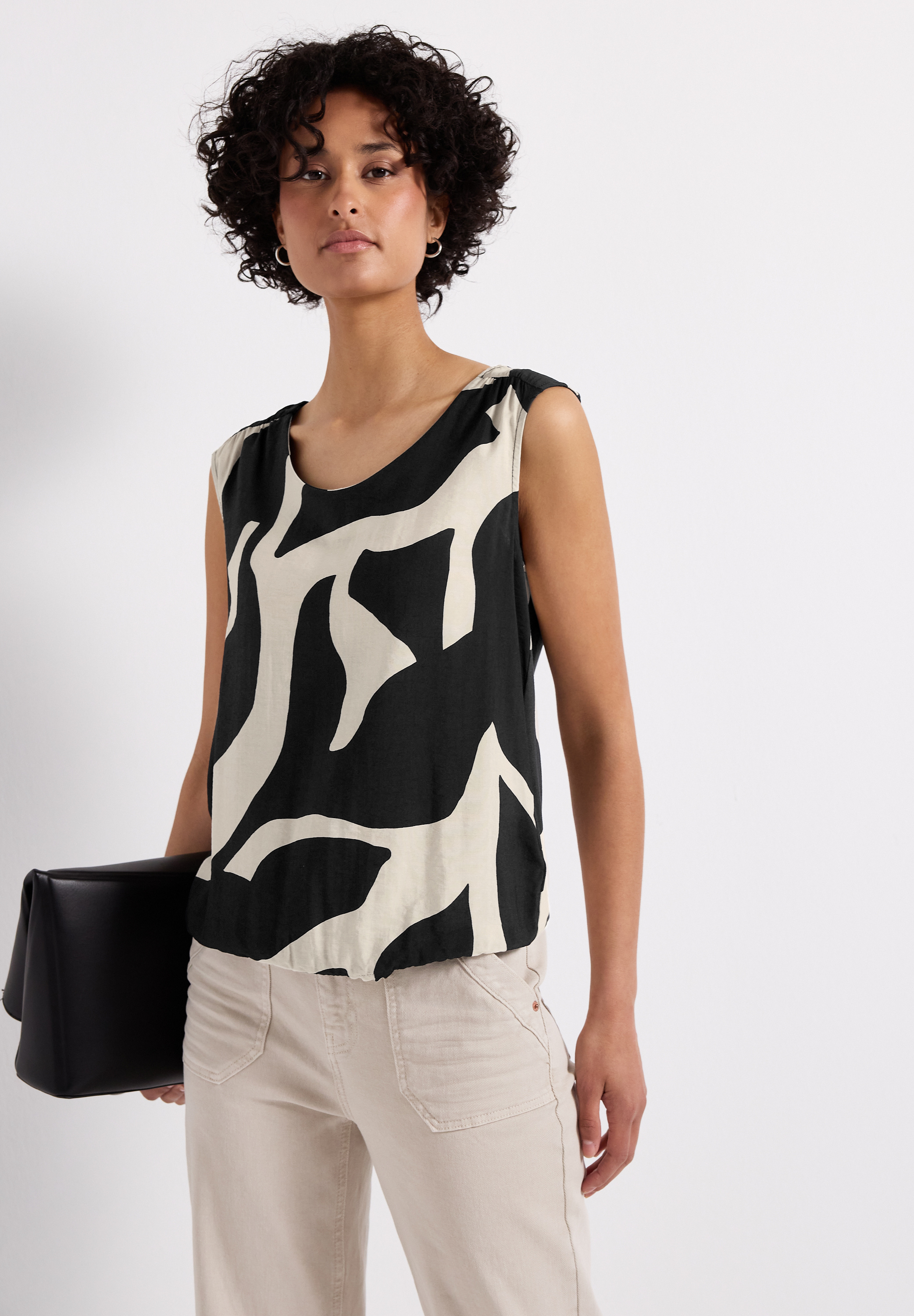 Strukturmix Top mit Print