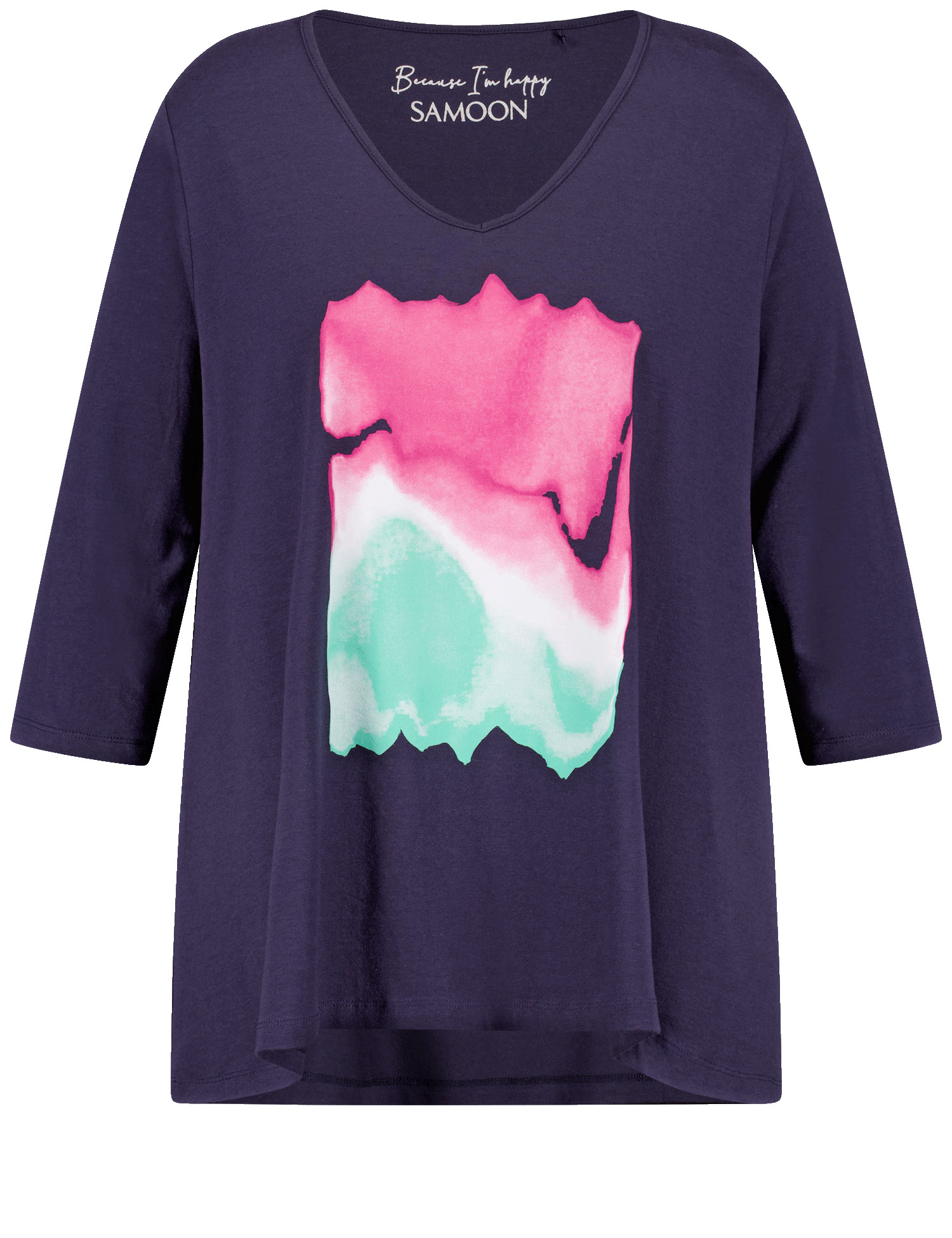 Ausgestelltes 3/4 Arm Shirt mit Frontprint