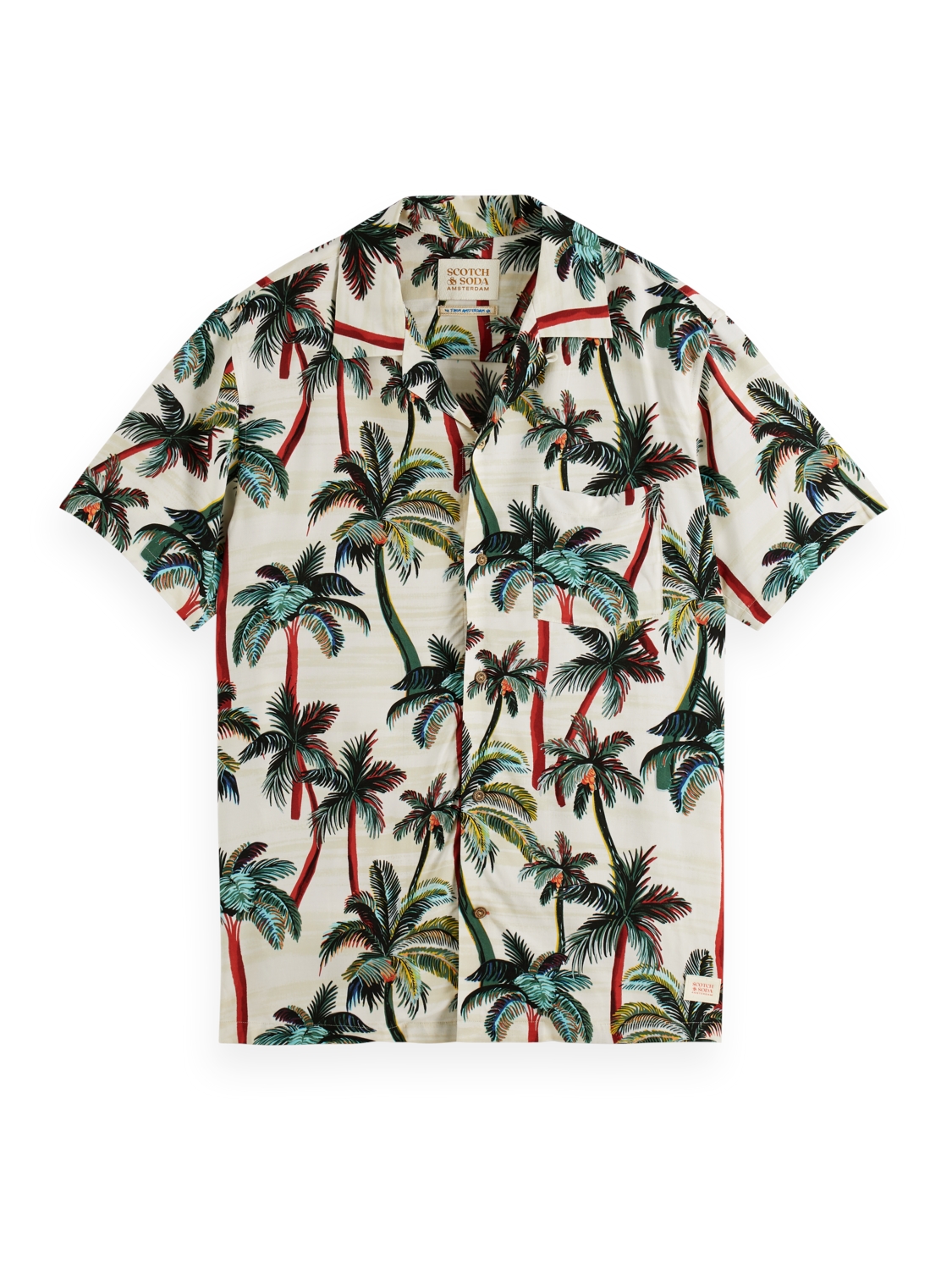 Short sleeved printed camp shirt