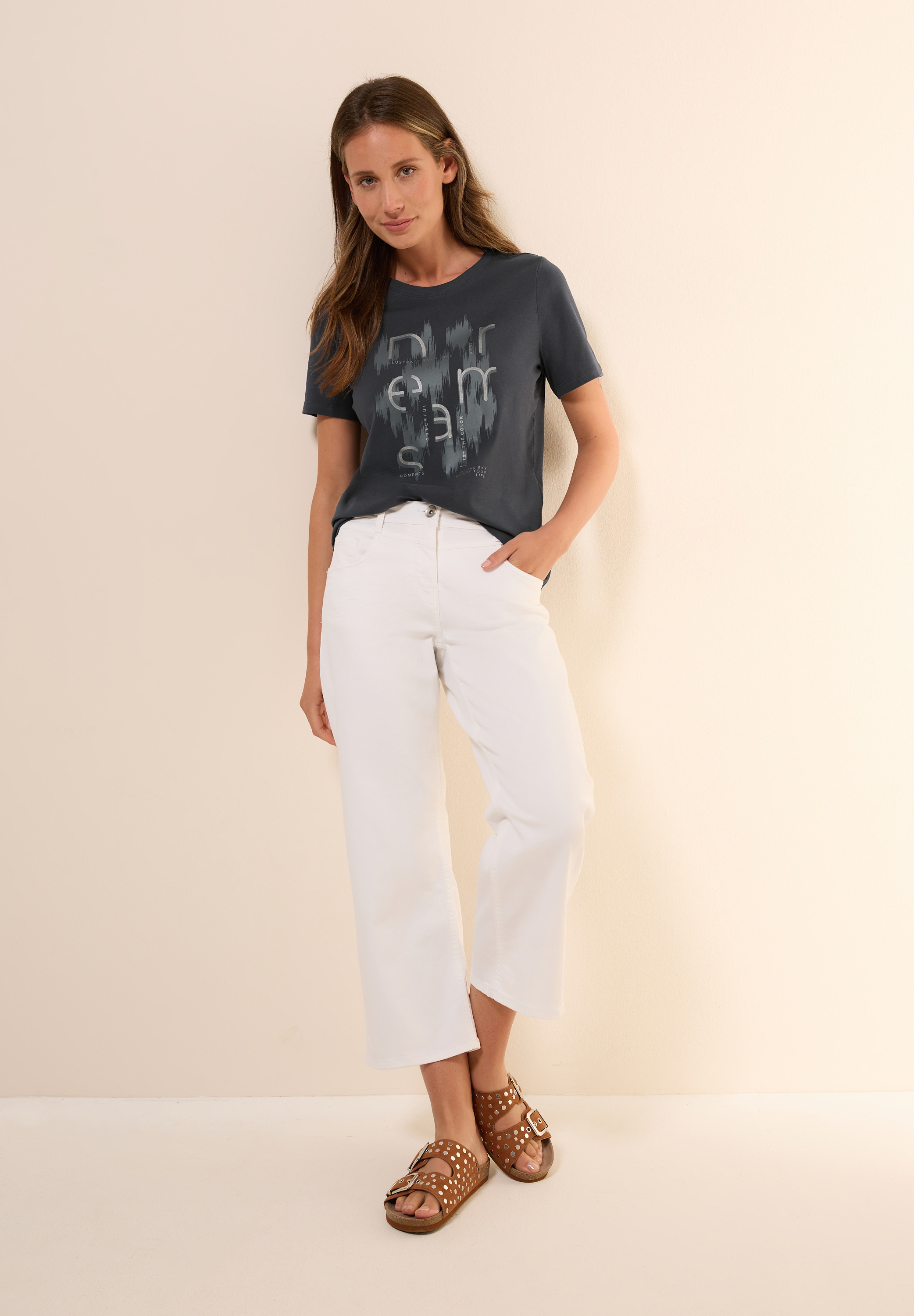 T-Shirt mit Folienprint