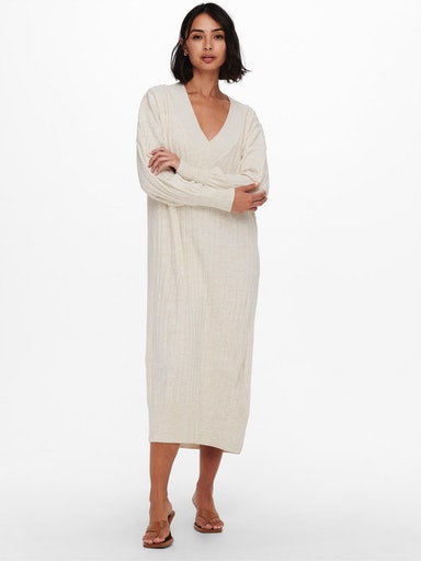 ONLNEW TESSA L/S MIDI V-NECK DRESS KNT