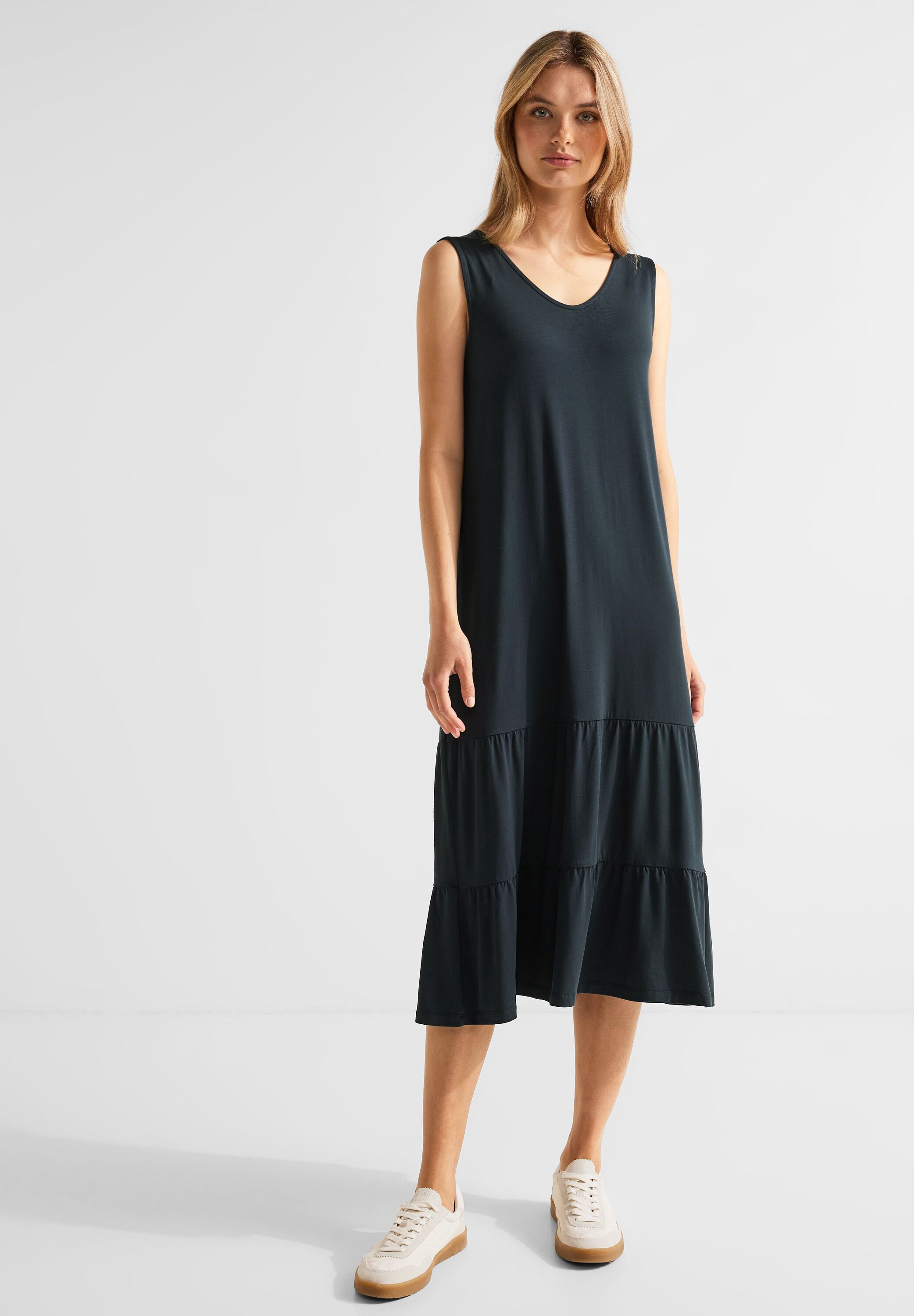 Unifarbenes Jerseykleid