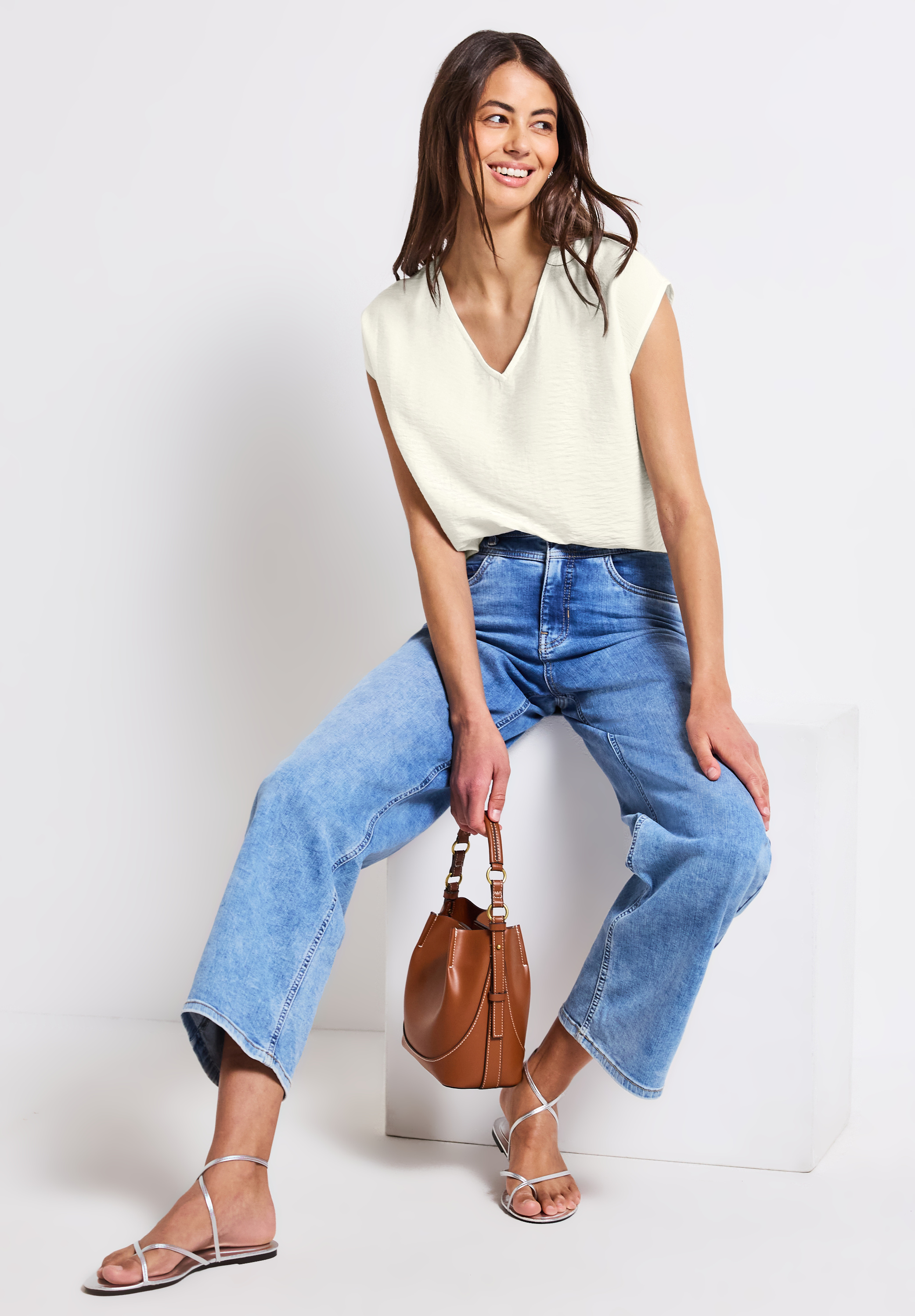 V-Neck Blusenshirt