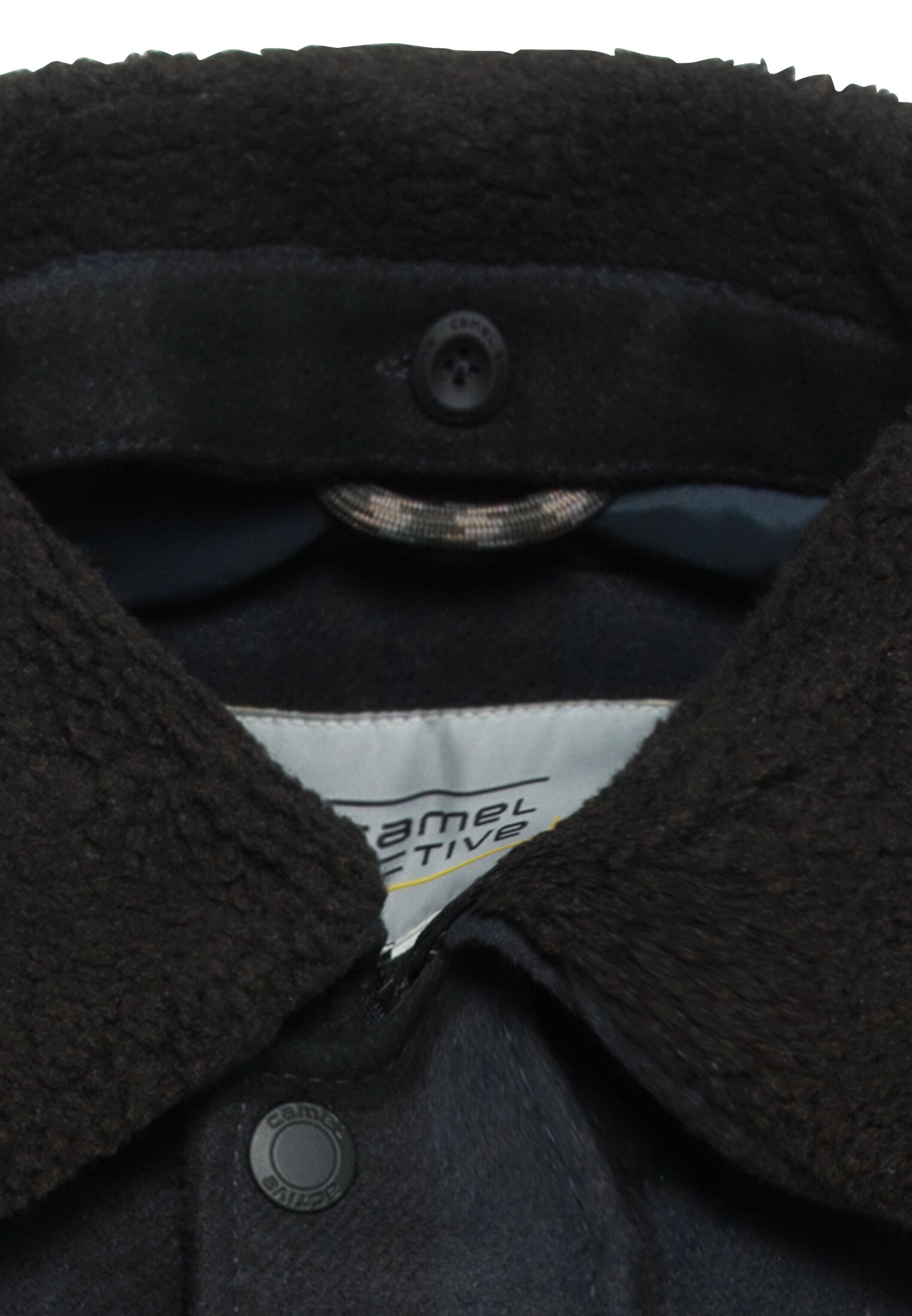 Karierte Übergangsjacke mit abnehmbarem Teddykragen