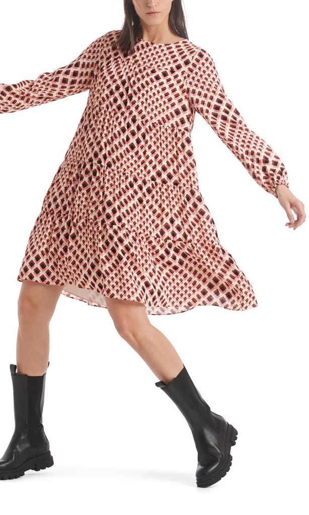 Crêpe-Kleid mit Grafikmuster