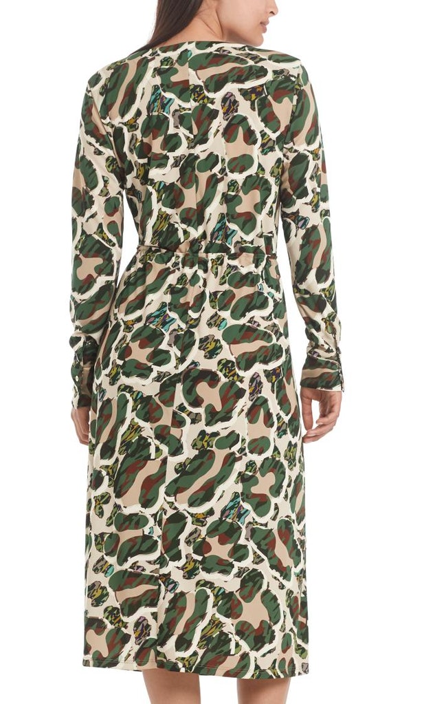 Midi-Kleid mit Camouflage-Print