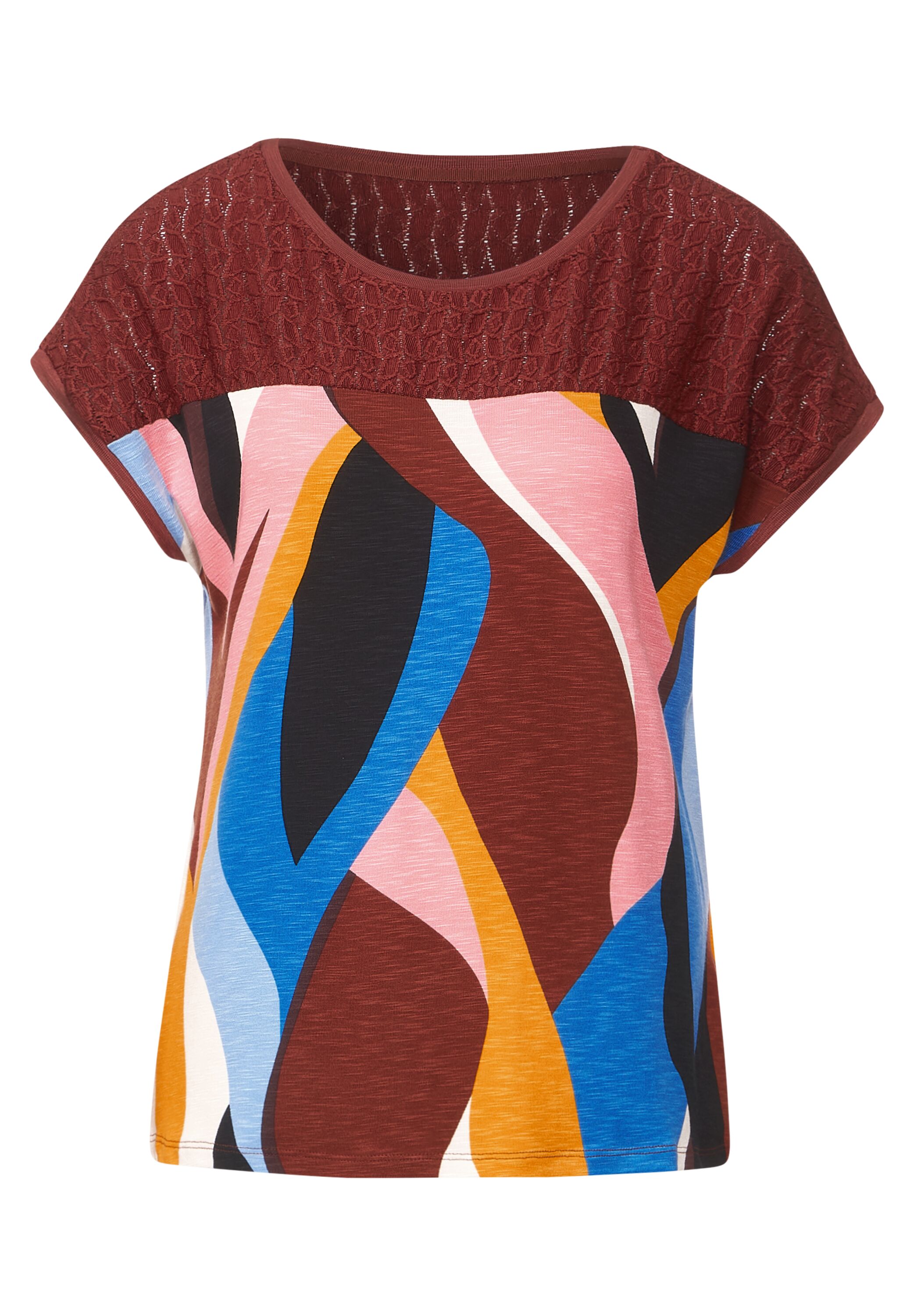 Print Spitzen T-Shirt