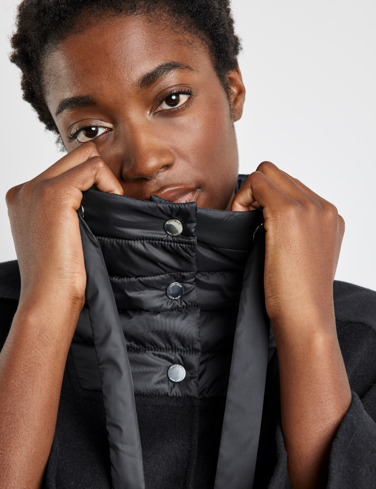 Kurzmantel mit Wollanteil und Material-Patch