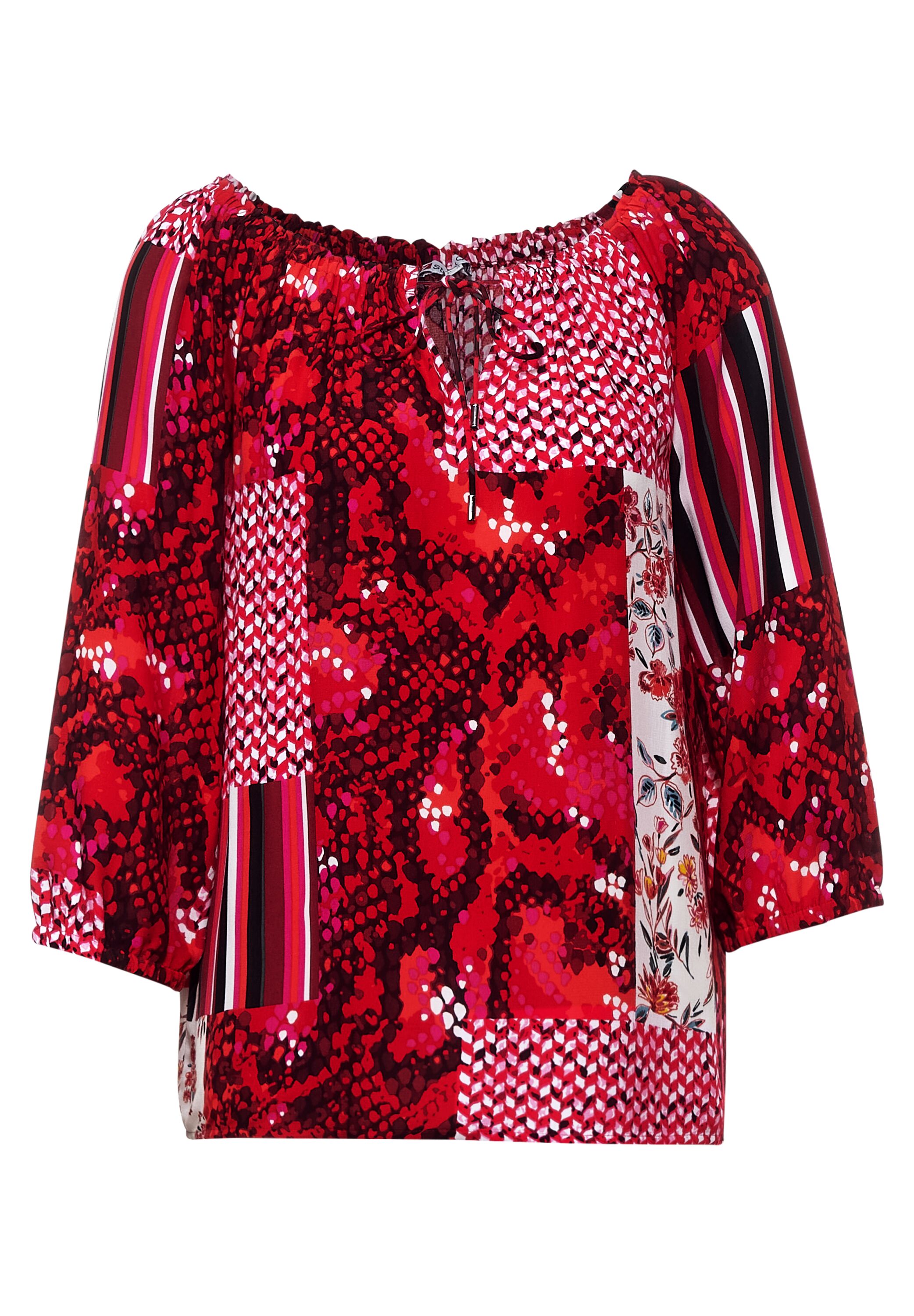 Carmenbluse mit Printmix