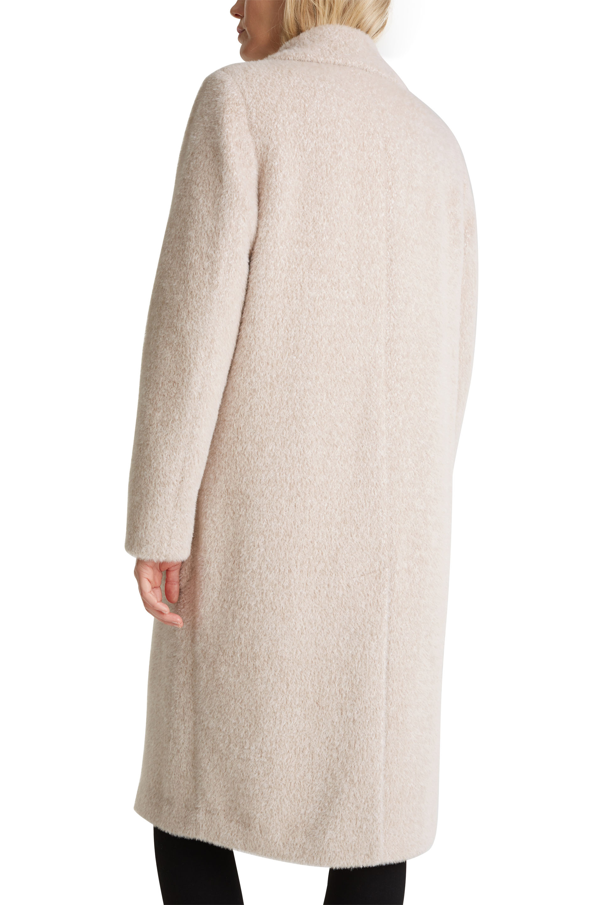 Melierter Fake-Fur-Mantel