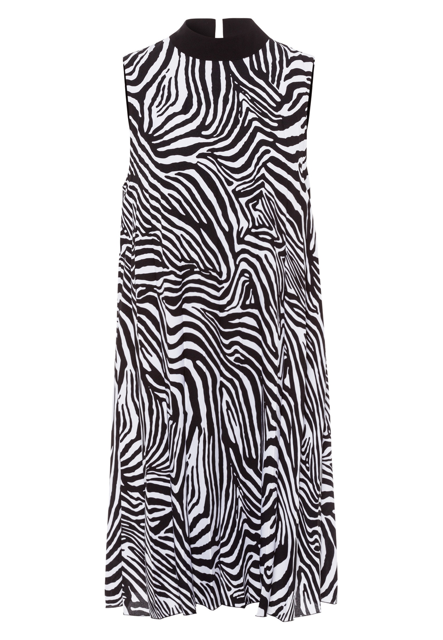 Plisseekleid mit Zebra-Print