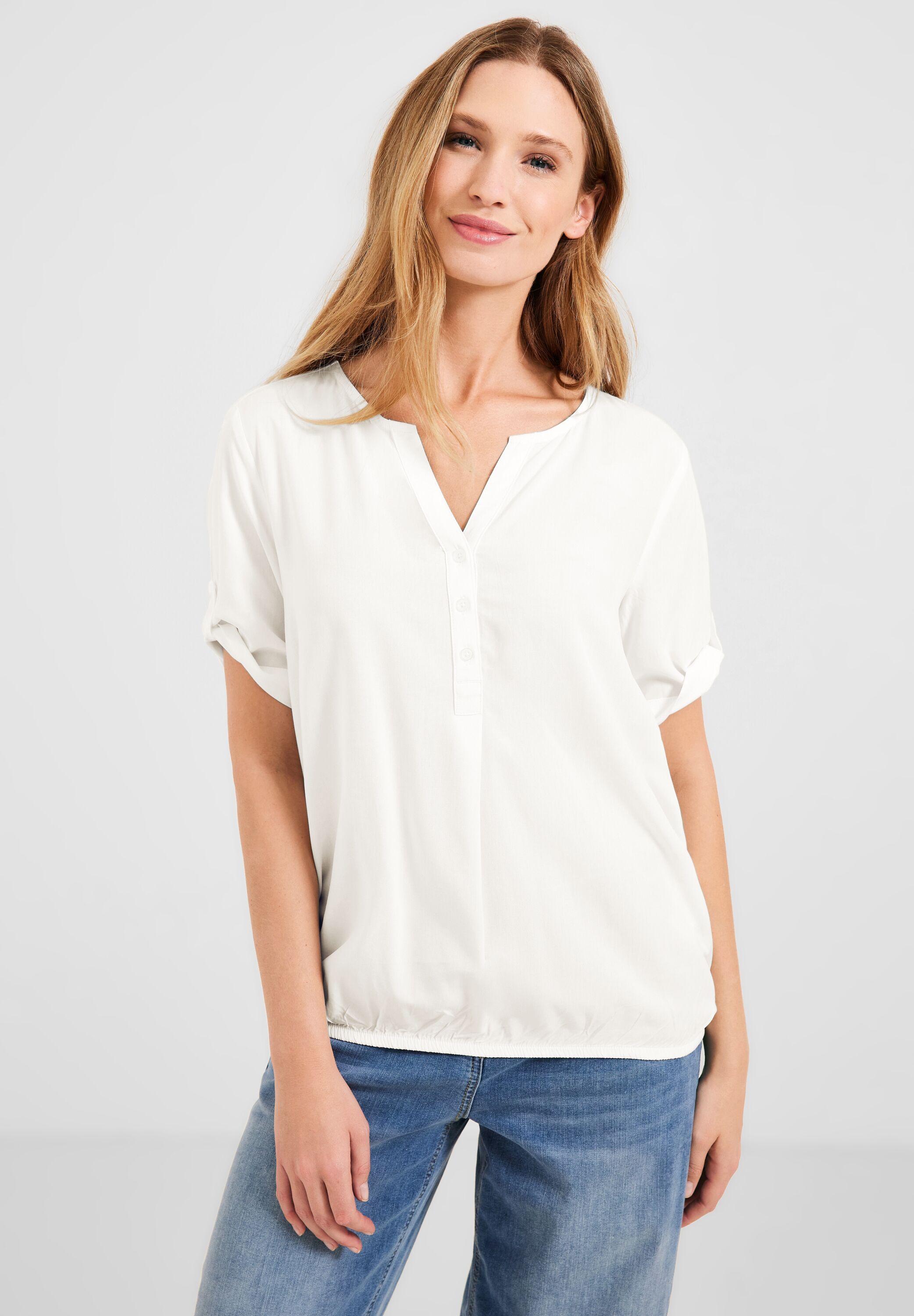 Unifarbene Basic Bluse
