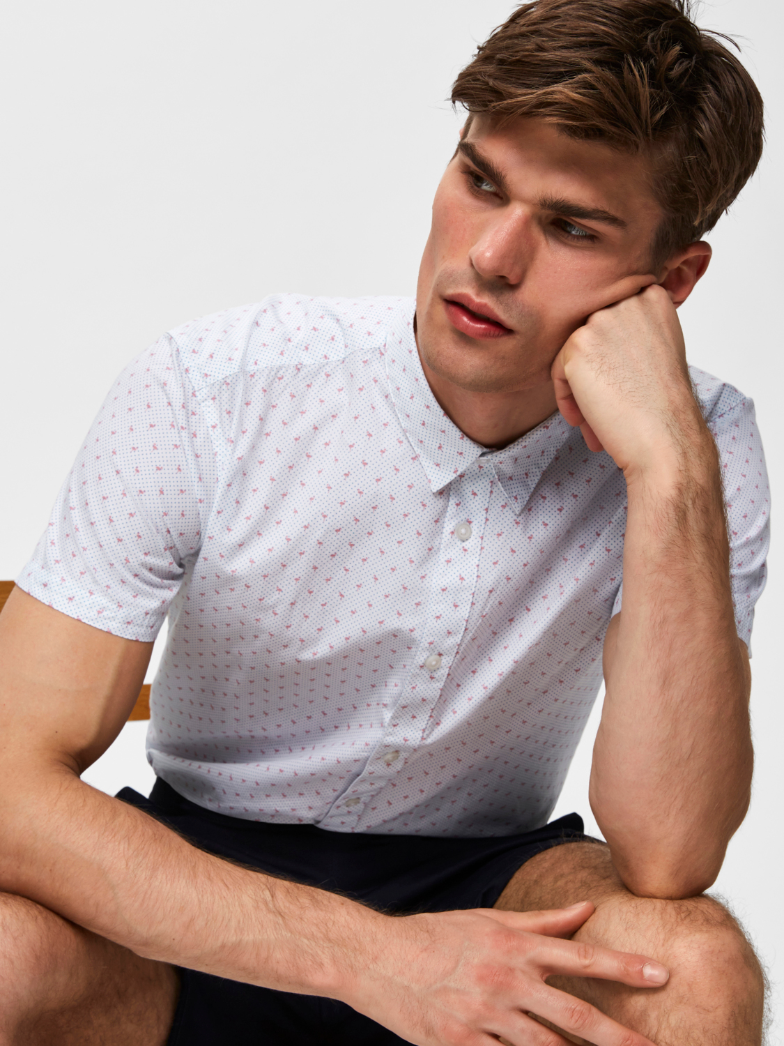 SLHSLIMCHRIS-SUMMER SHIRT SS MIX B