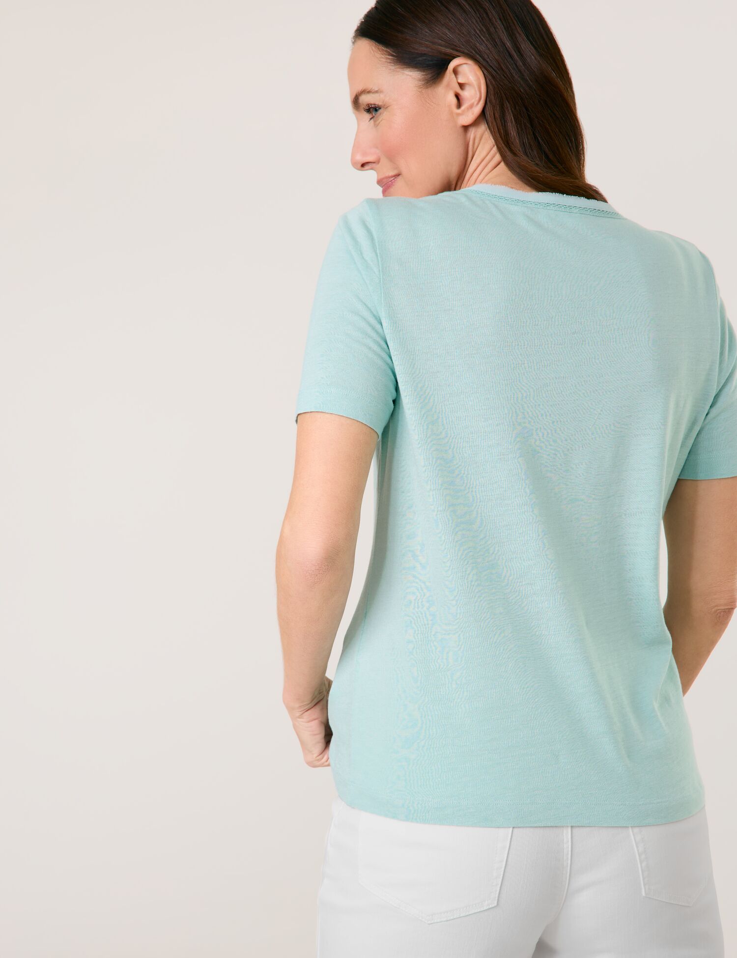 T-Shirt aus Viskose-Leinen-Mischung