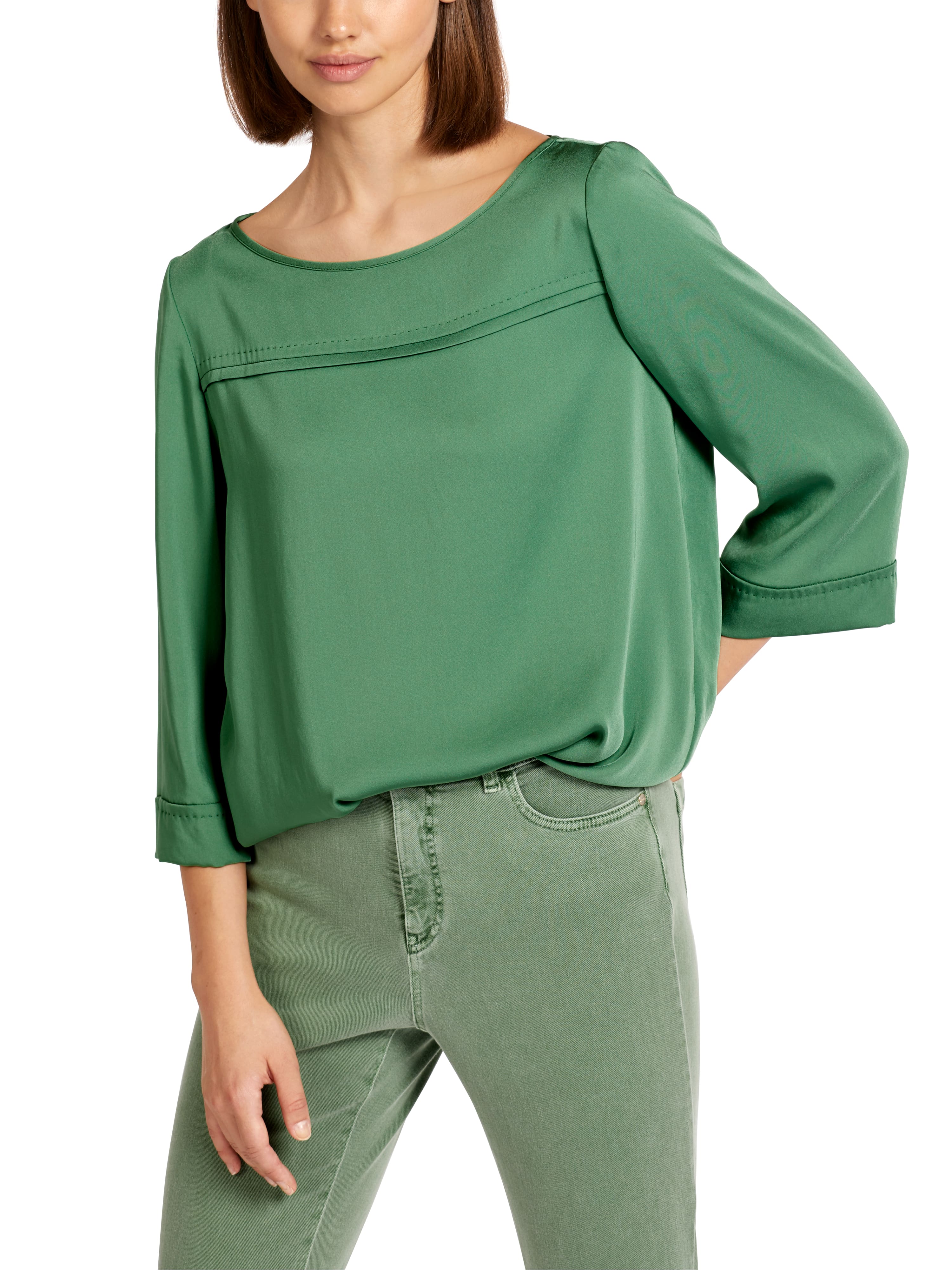 Blusenshirt mit U-Boot-Ausschnitt