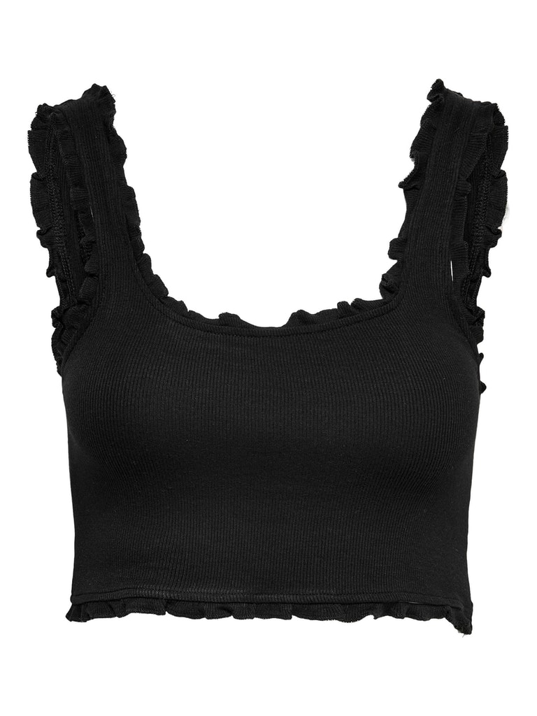 ONLBELIA S/L CROPPED FRILL TOP CS JRS