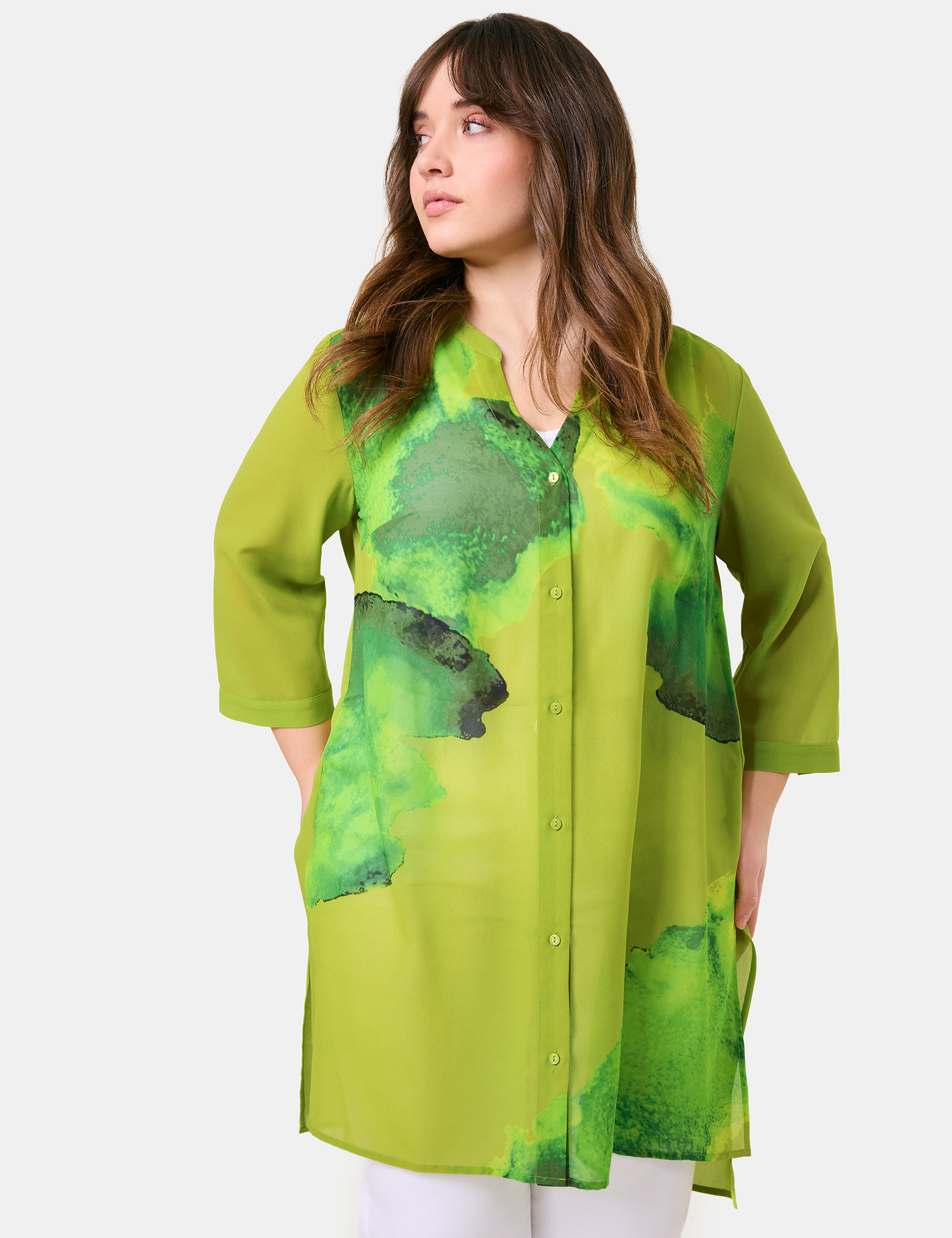 Longbluse mit 3/4 Arm