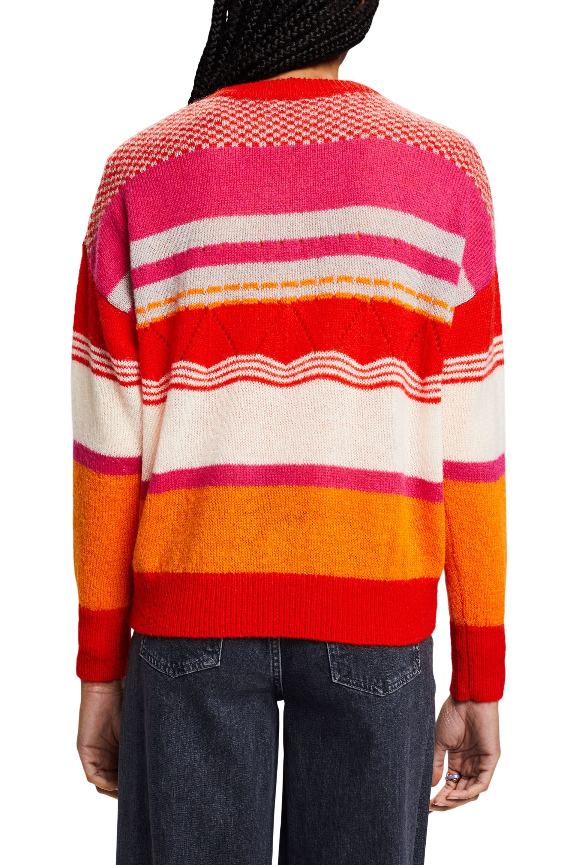 Gestreifter Rundhals-Pullover