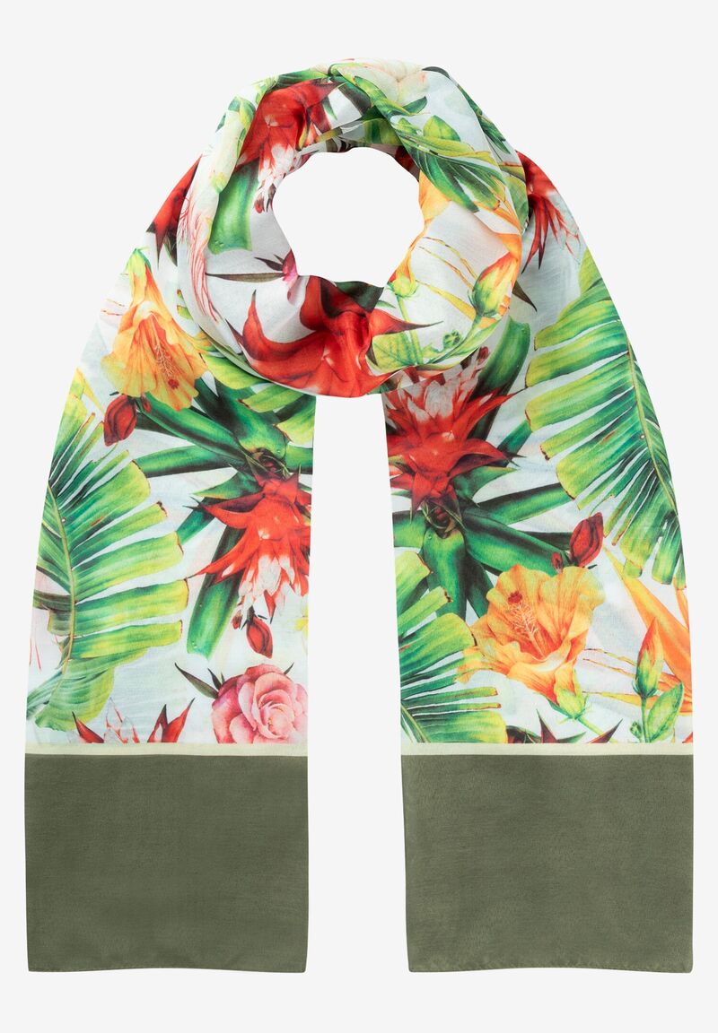 Schal mit tropischem Print  Sommer-Kollektion