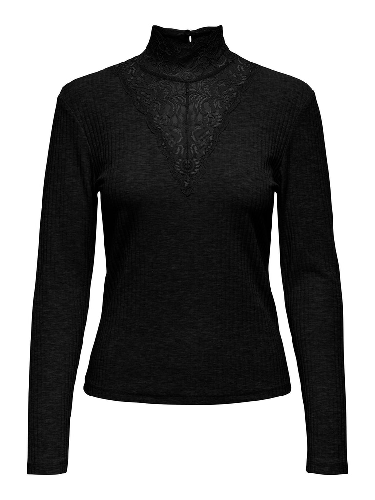 ONLNELLA L/S HIGHNECK LACE MIX TOP JRS