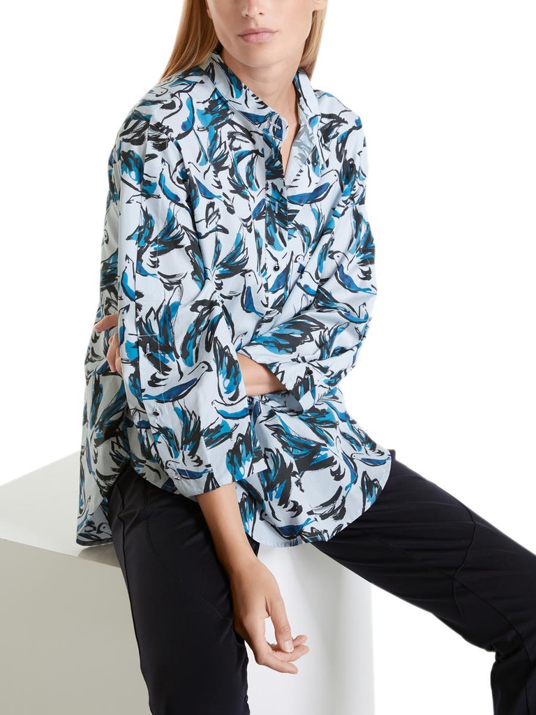 Weite Bluse mit Bird-Print