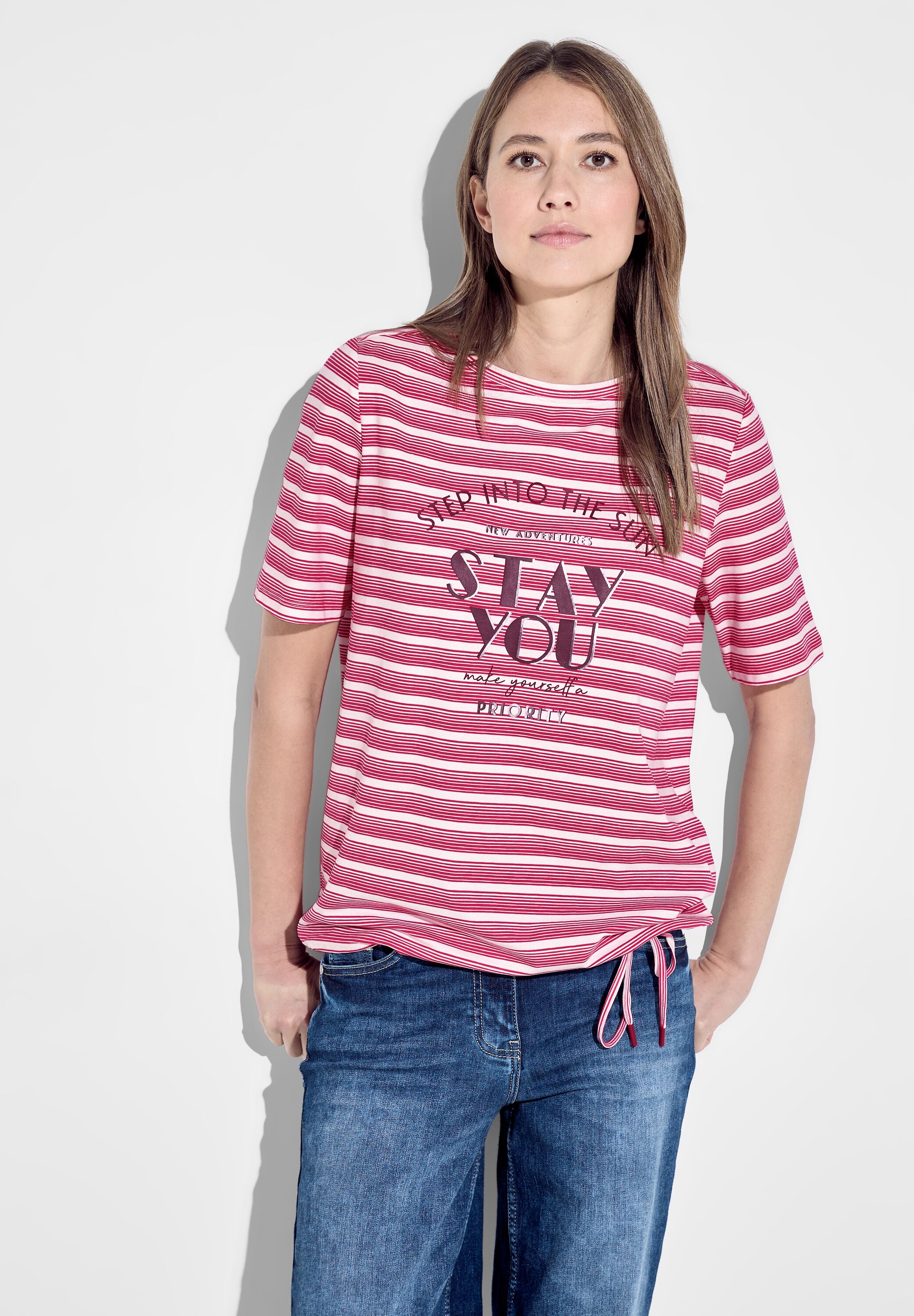 T-Shirt mit Streifenmix