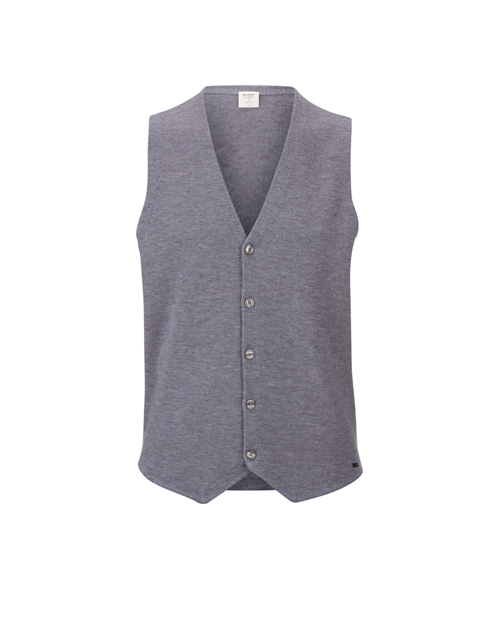 V-Weste Knopf Basic MerinoISe