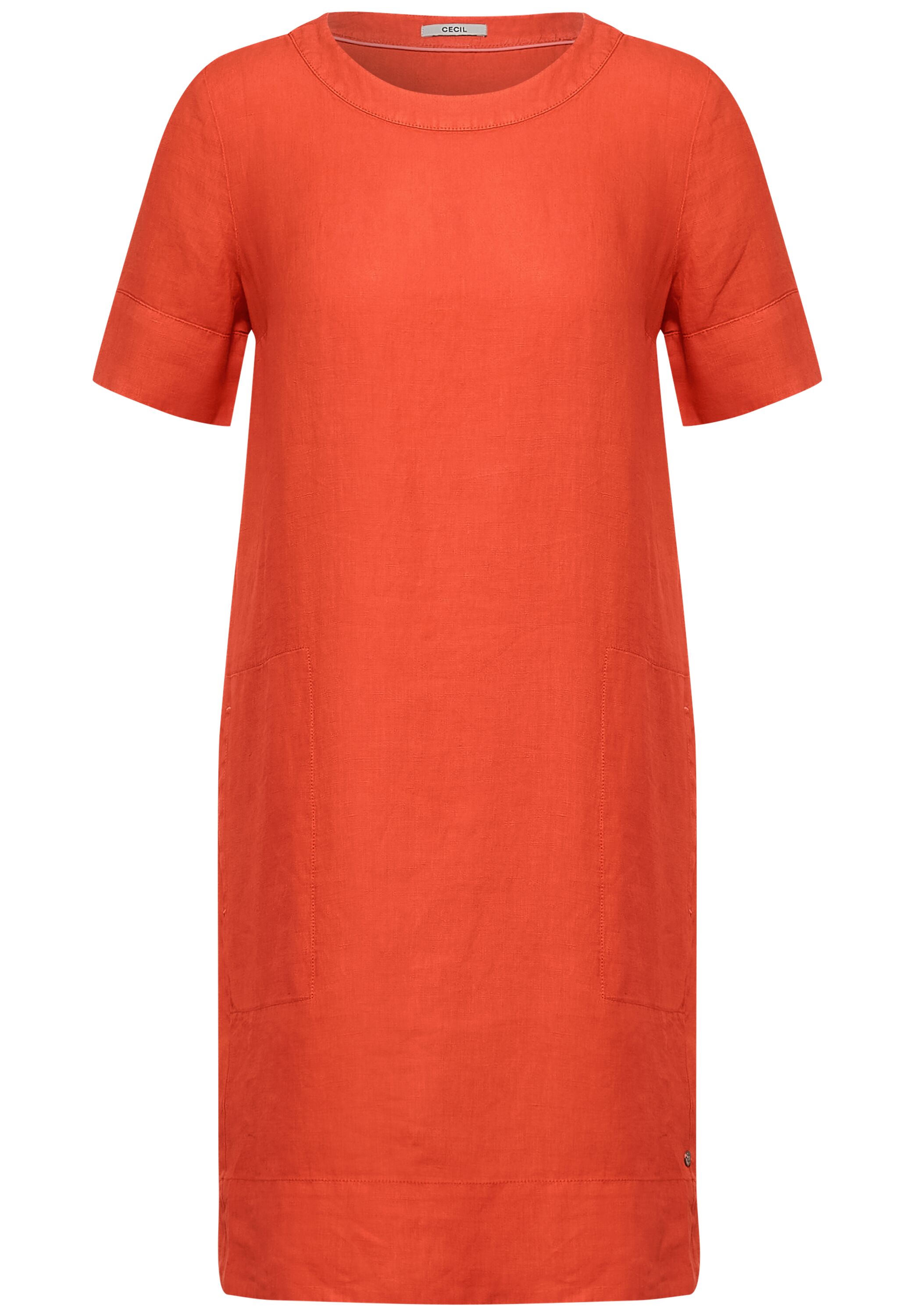 Leinen Kleid in Unifarbe