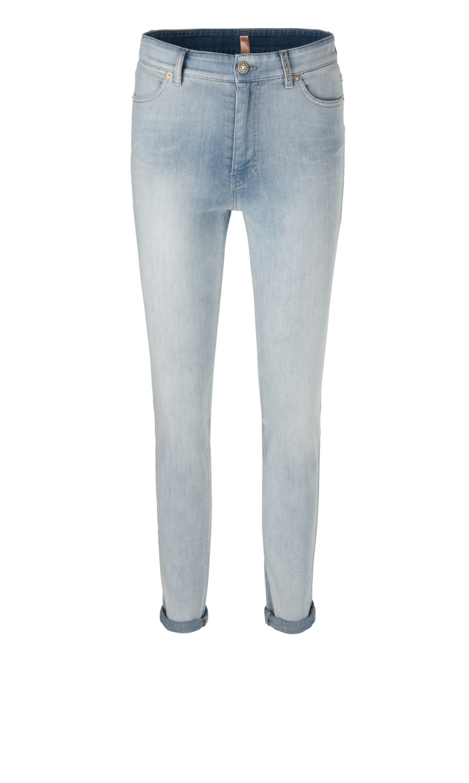 Röhrenjeans mit Schmuckdetails