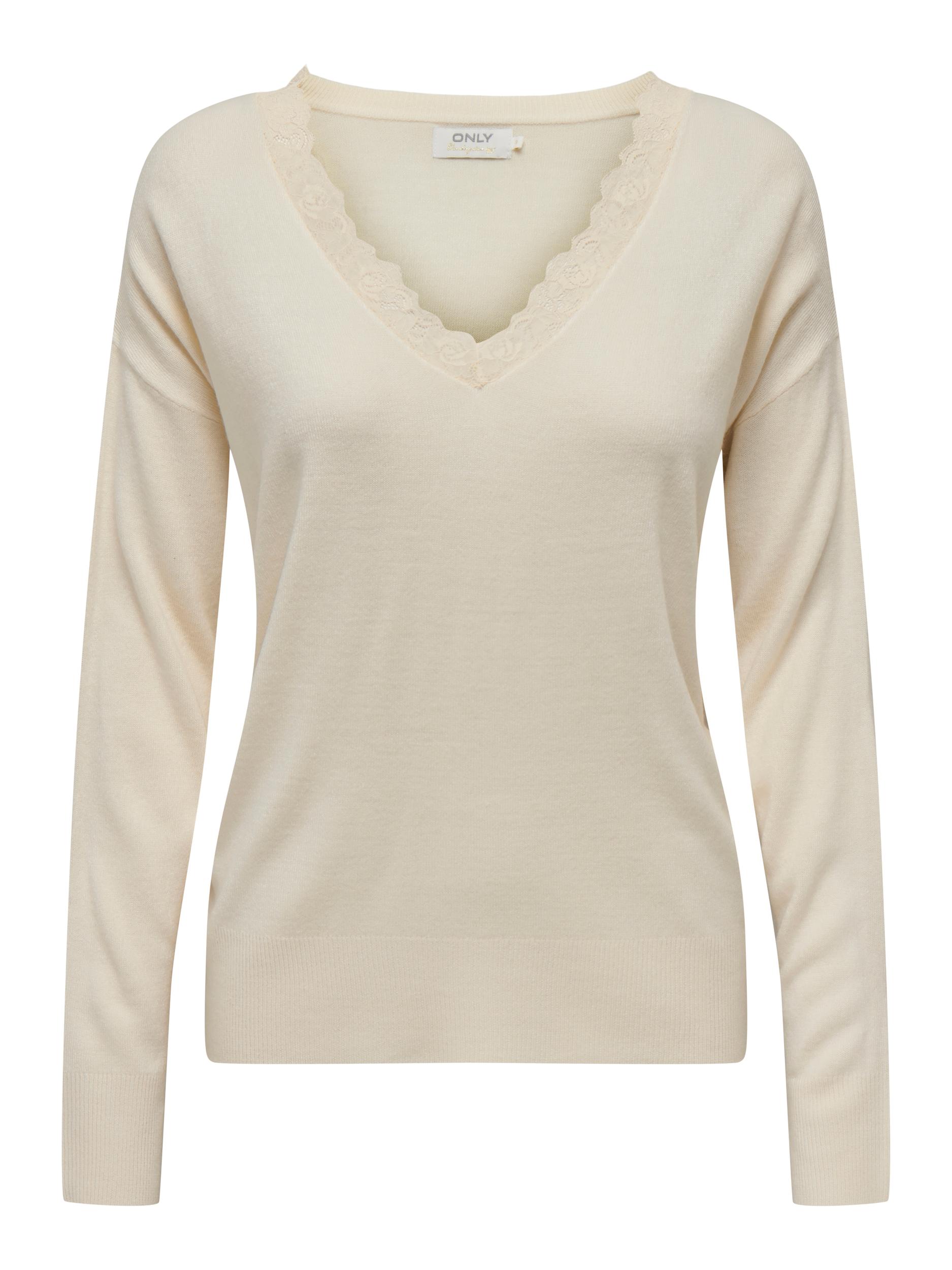 ONLSUNNY LS LACE V-NECK CC KNT