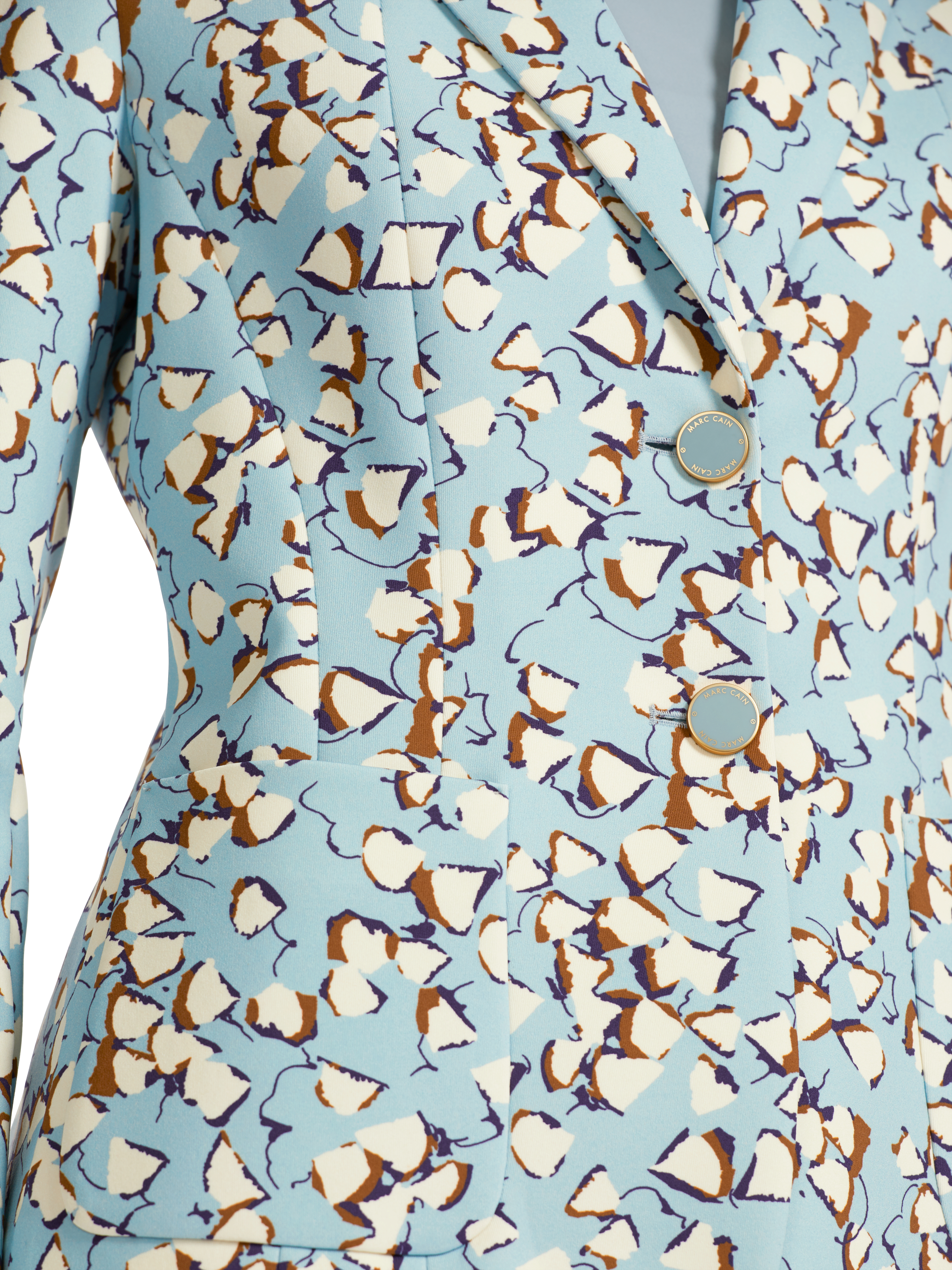 Figurnaher Blazer mit Allover-Print