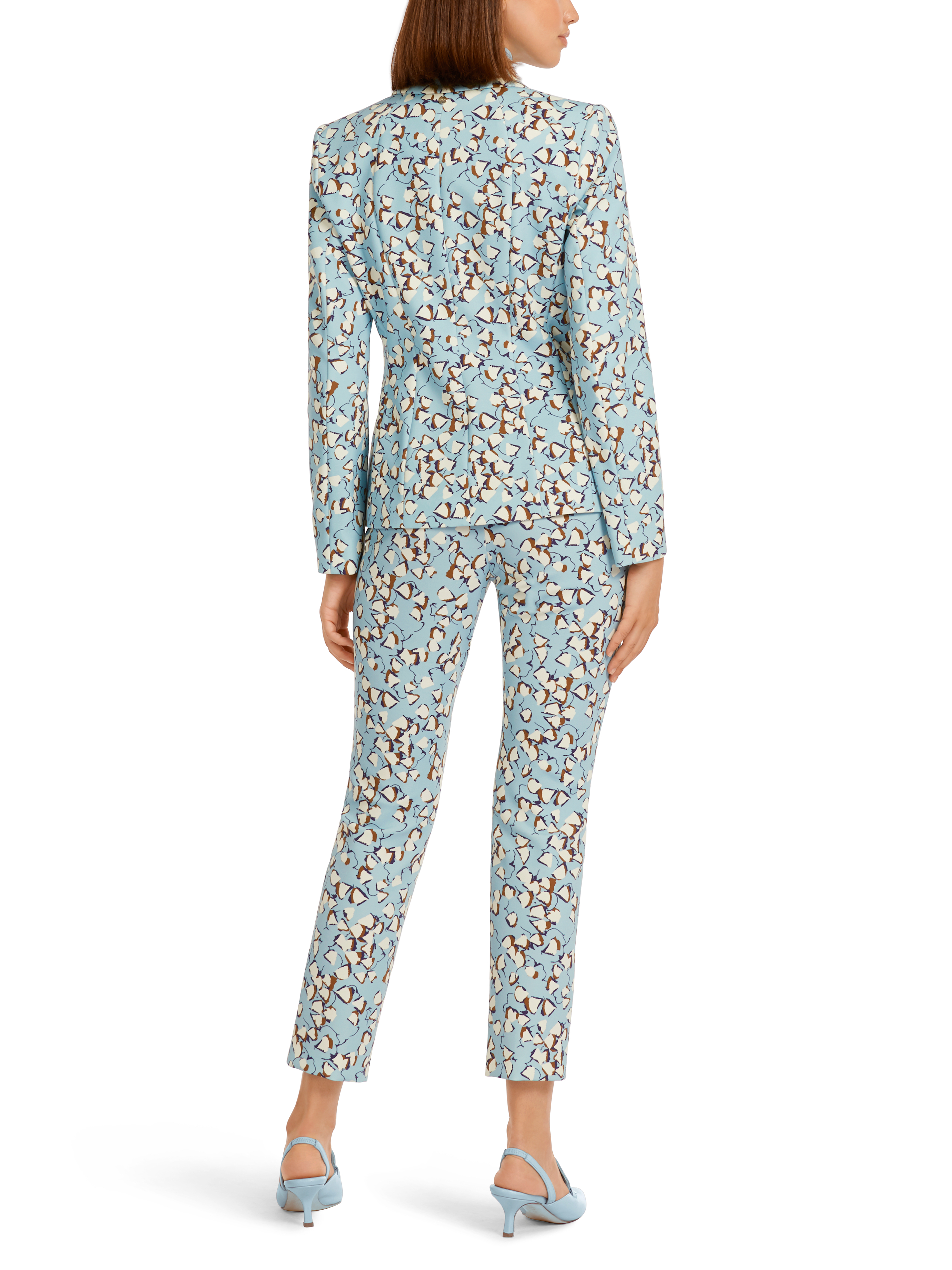 Figurnaher Blazer mit Allover-Print