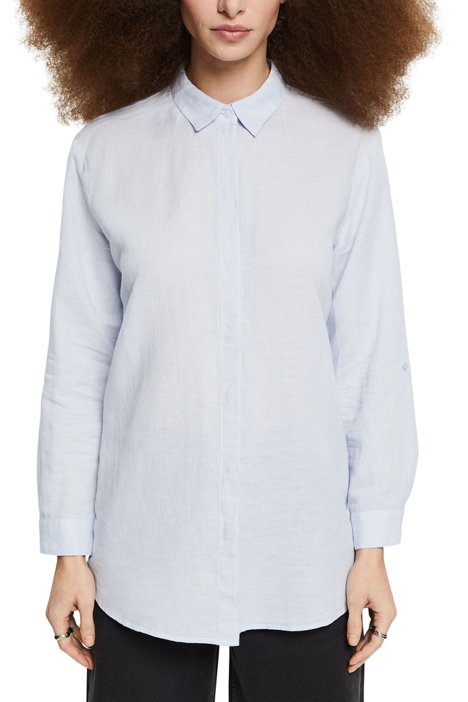 Aus Leinen-Mix: Oversize Bluse