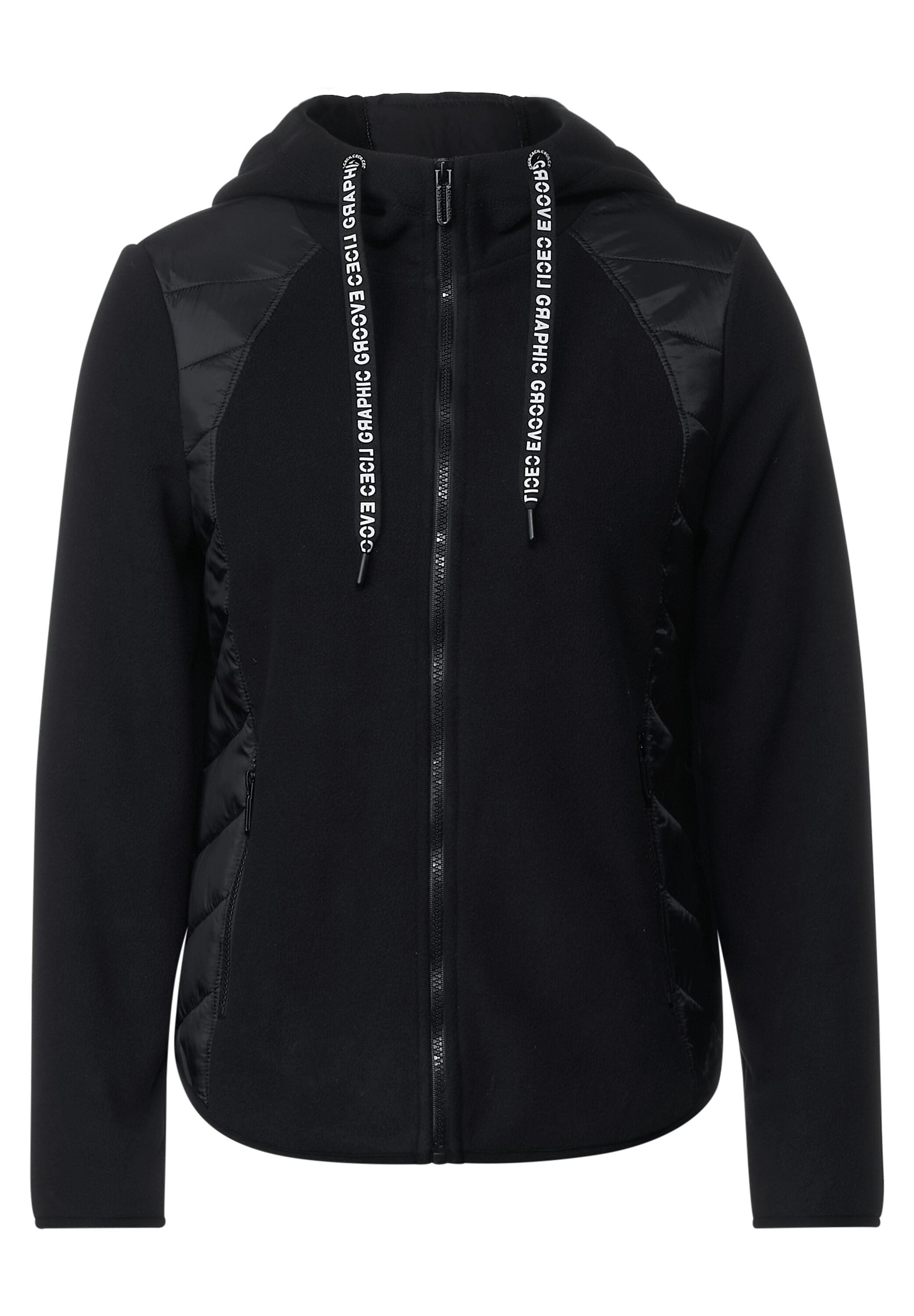 Fleecejacke im Materialmix