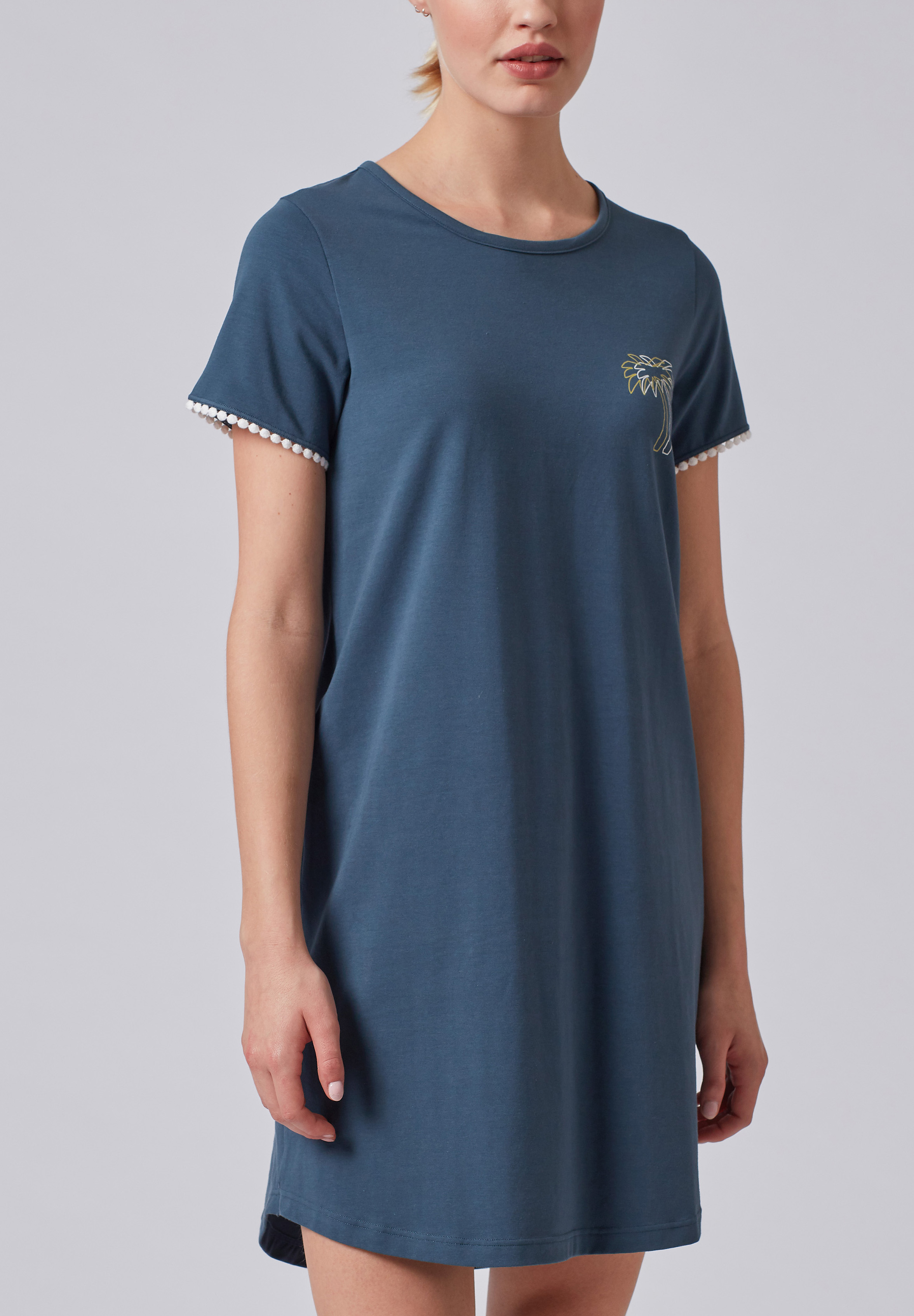 Skiny Damen Sleepshirt kurzarm Palm Tree Sleep