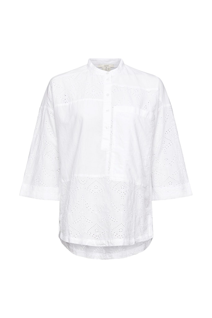 Oversize Bluse mit Lochspitze