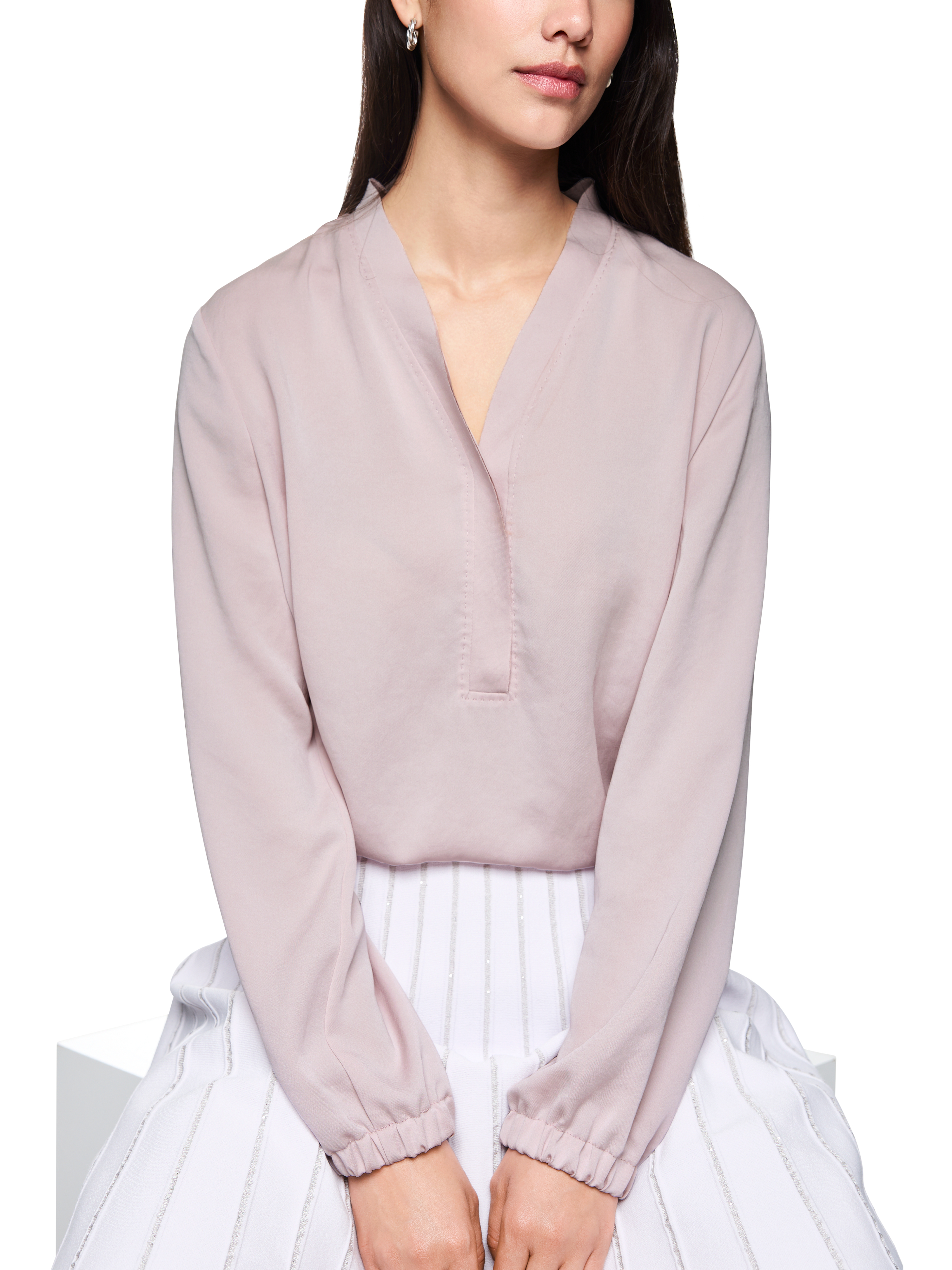 V-Neck-Bluse "Rethink Together"