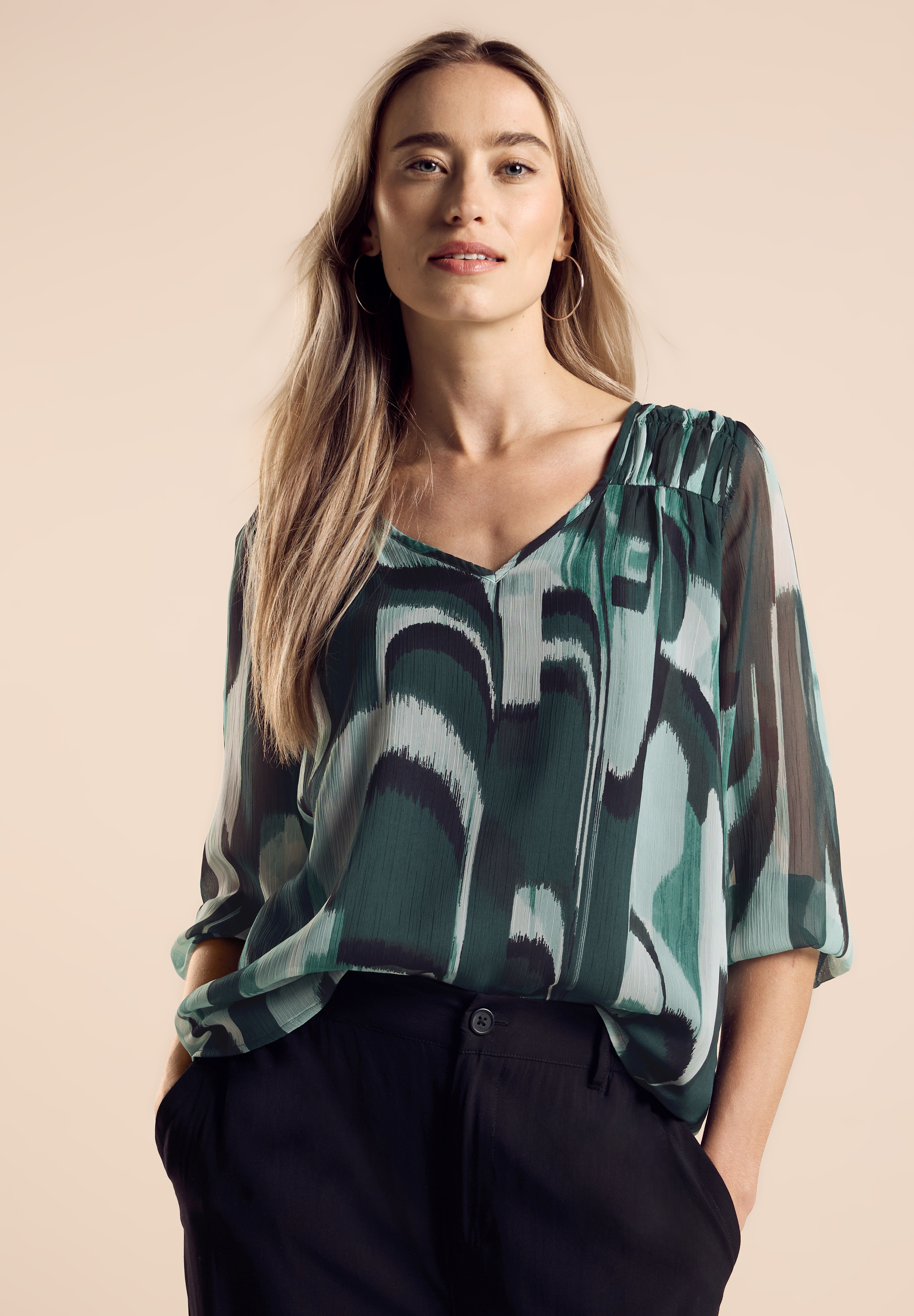 Chiffon-Tunika mit Print